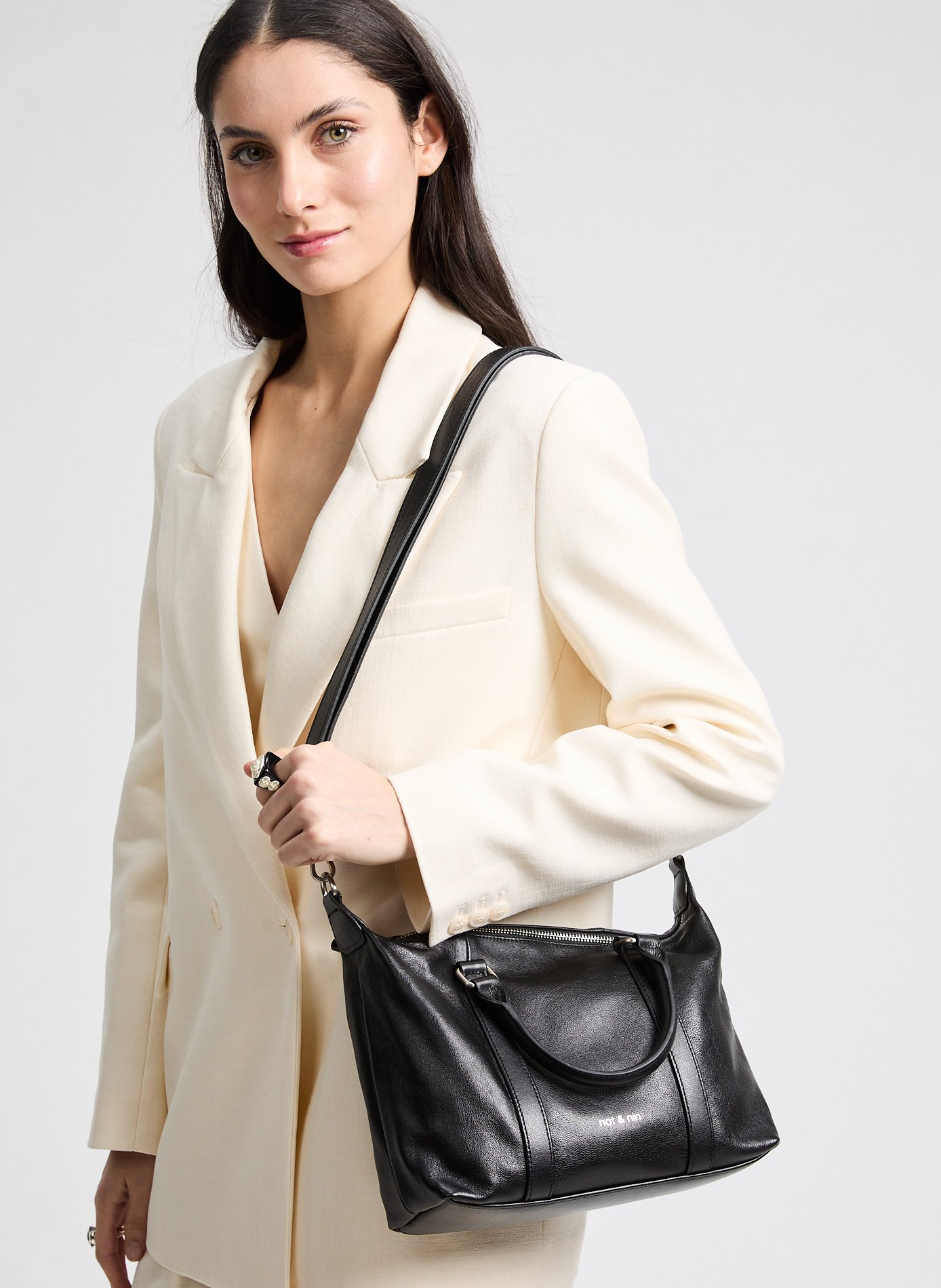 Mini sac à main Thylane NAT &amp; NIN Noir