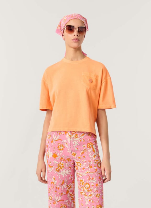 Tee-shirt oversize en coton Orange by MAJE MAJE Tee-shirt oversize en coton Orange
