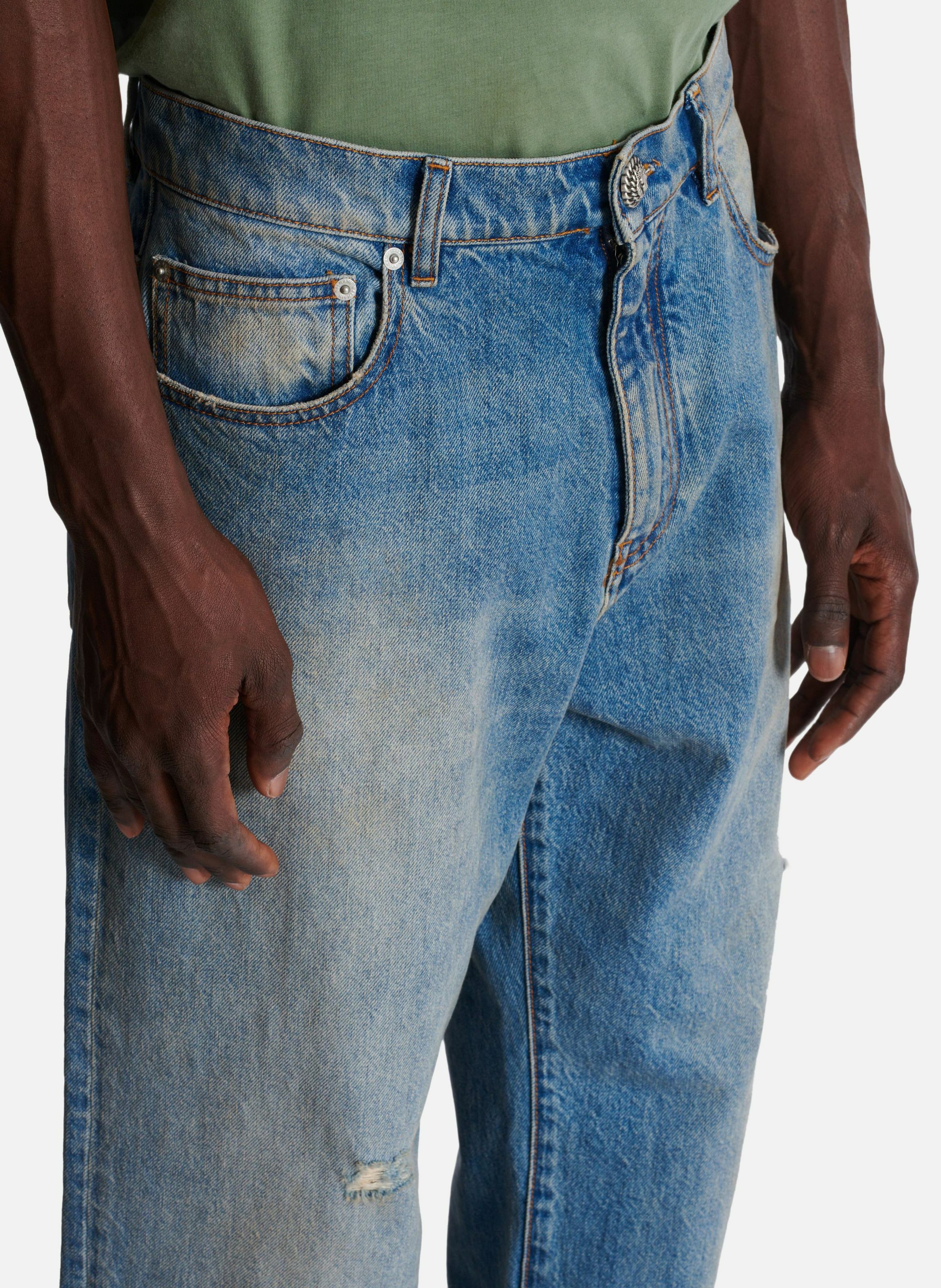 Jean loose en denim blue wash BALMAIN Bleu