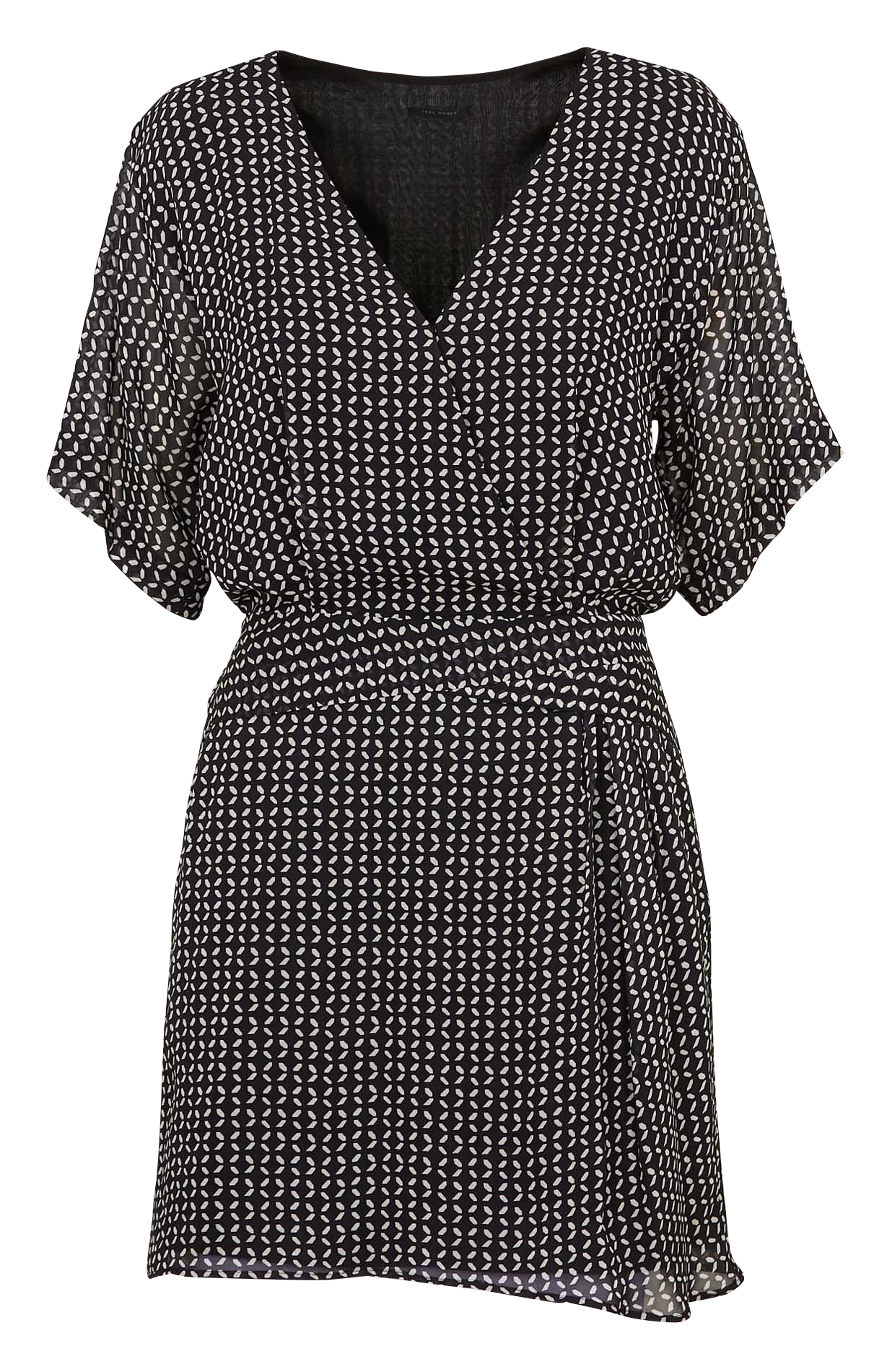 Robe courte col v imprimée IKKS Noir