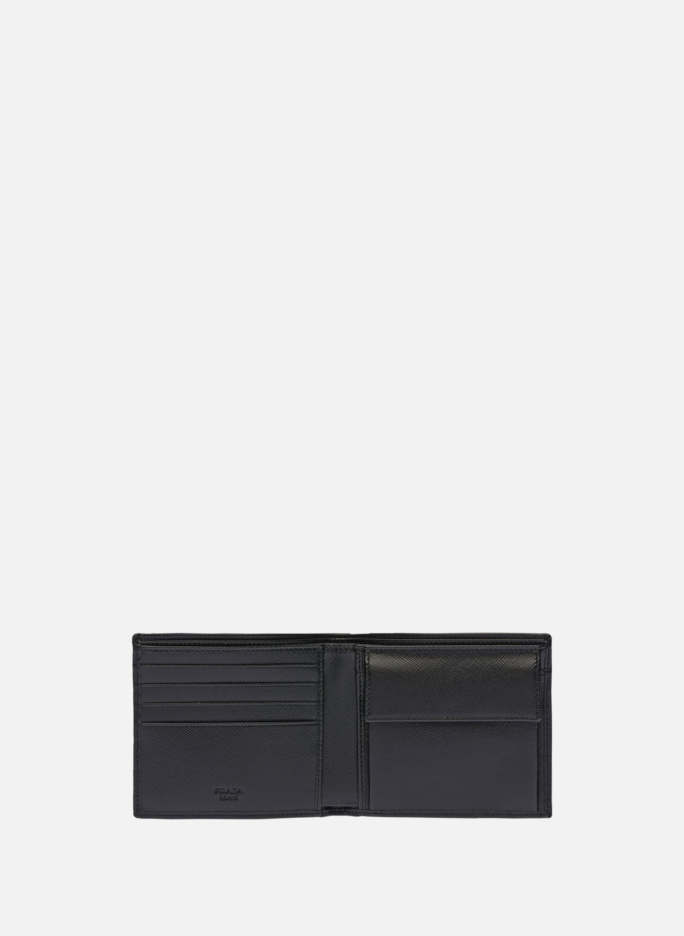 Portefeuille en cuir saffiano avec porte-monnaie PRADA Noir