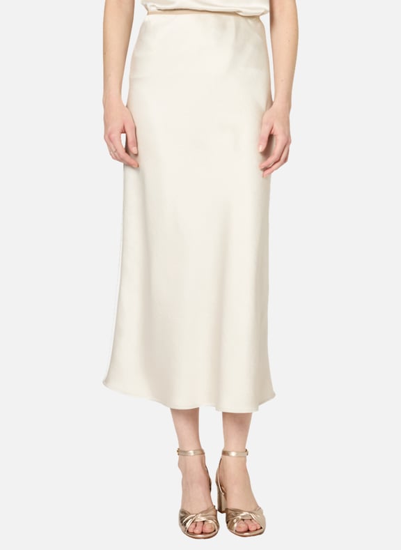 Jupe longue satinée - vesanie Beige by GERARD DAREL GERARD DAREL Jupe longue satinée - vesanie Beige