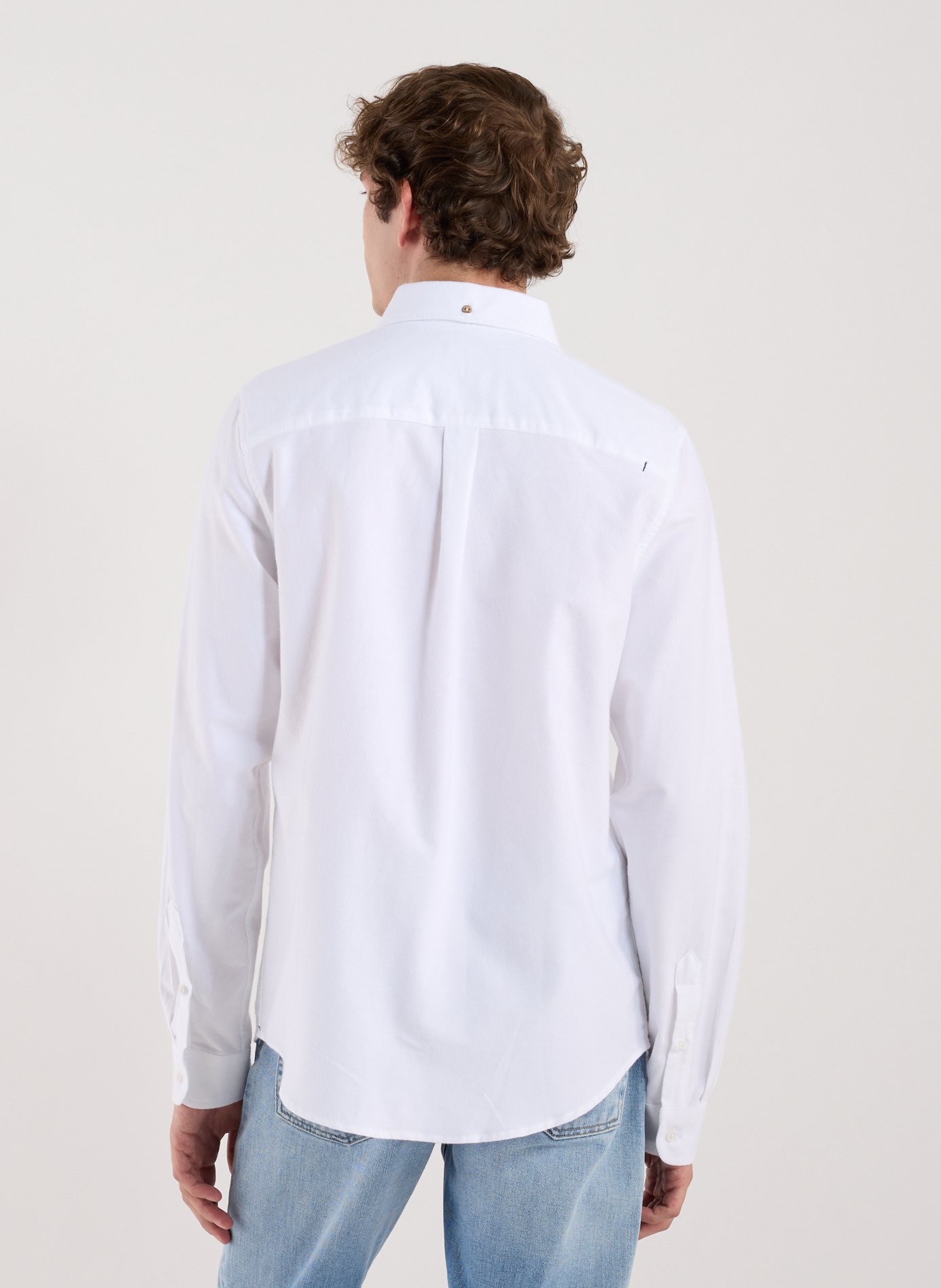Solid cotton American collar shirt FAGUO White
