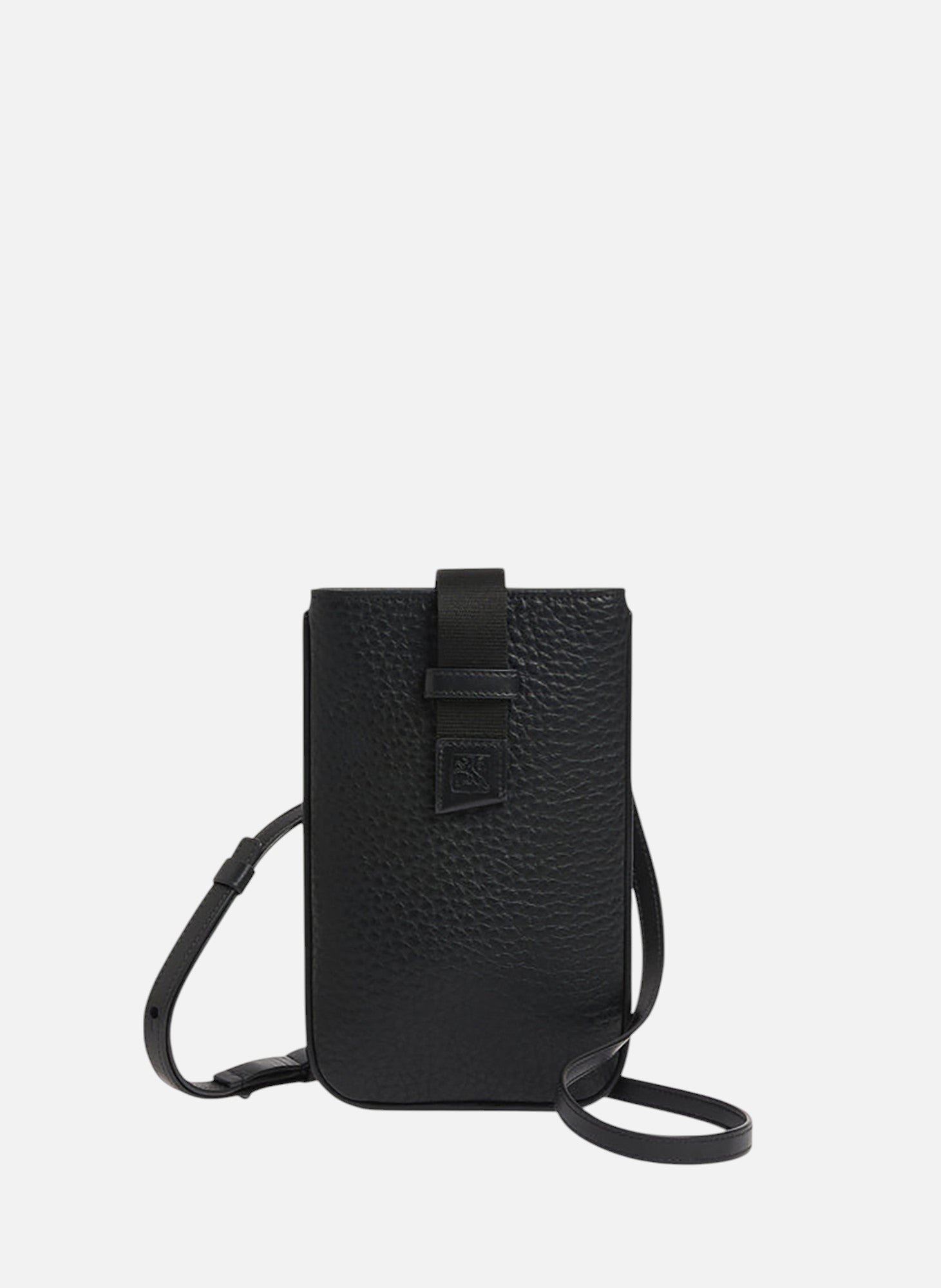 LE TANNEUR Etui téléphone noah en cuir grain buffle et cuir lisse Noir