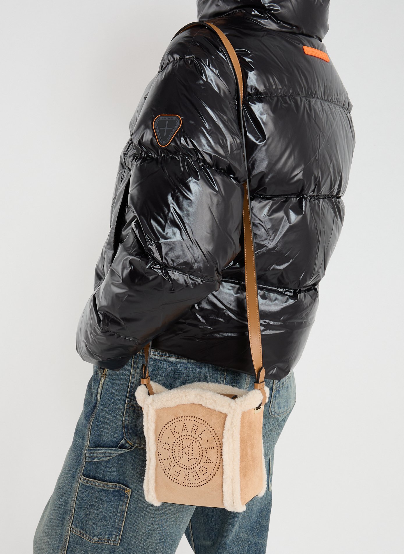 K/Circle cow leather handbag KARL LAGERFELD Brown