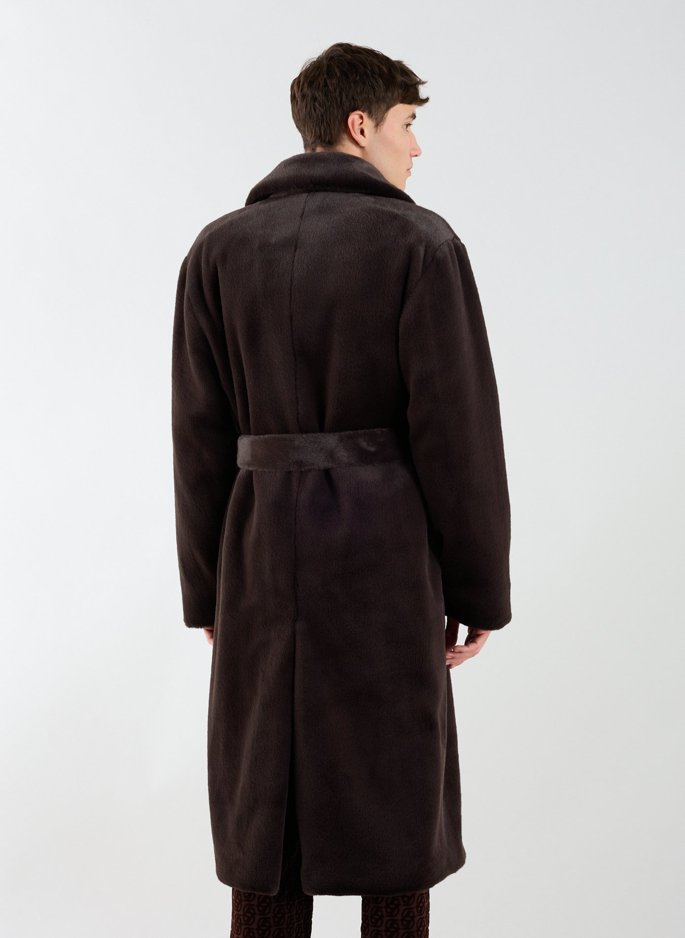 Long faux fur coat DROLE DE MONSIEUR Brown