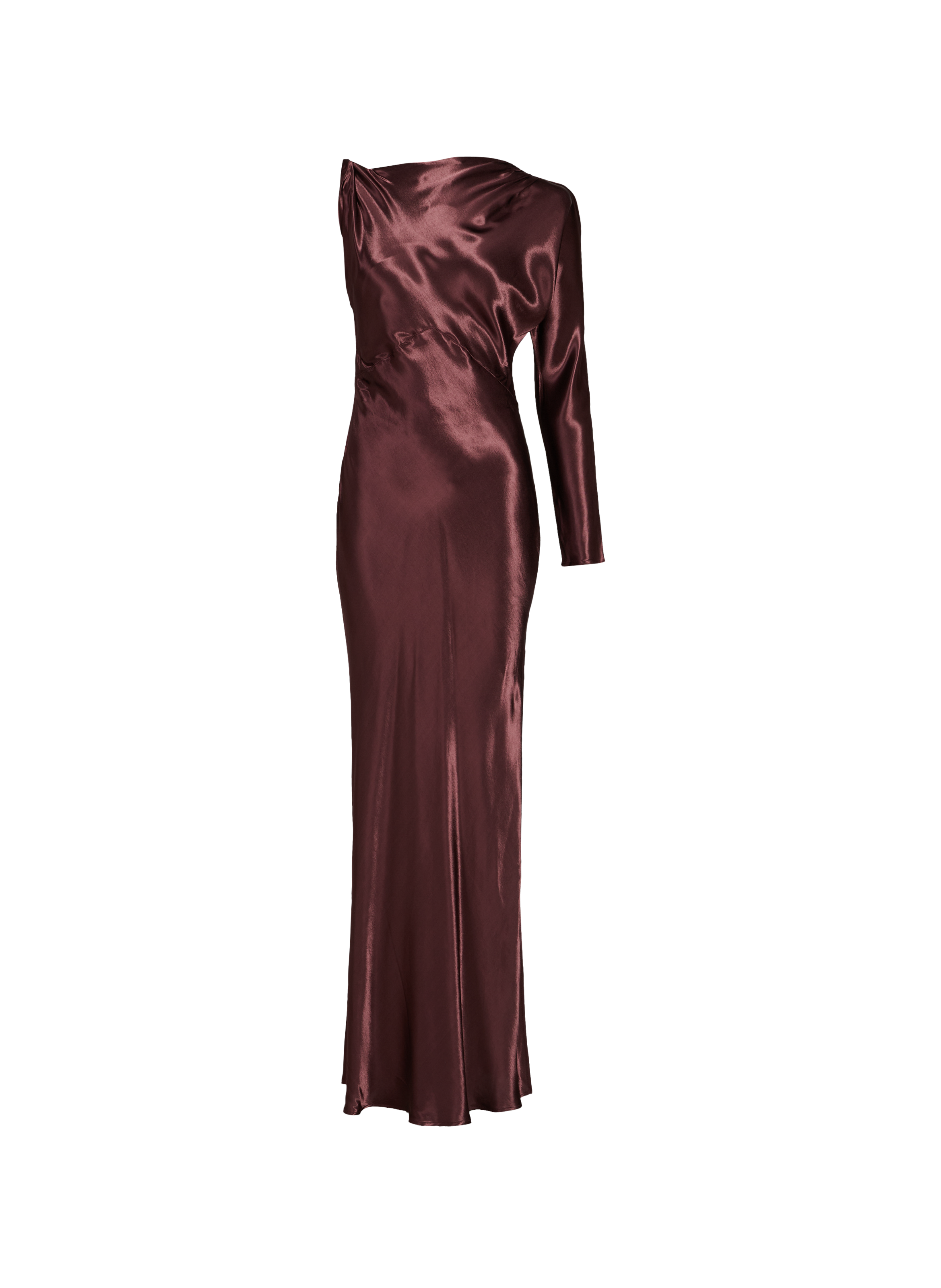 Robe longue satinée Tsivy asymétrique | TOPSHOP