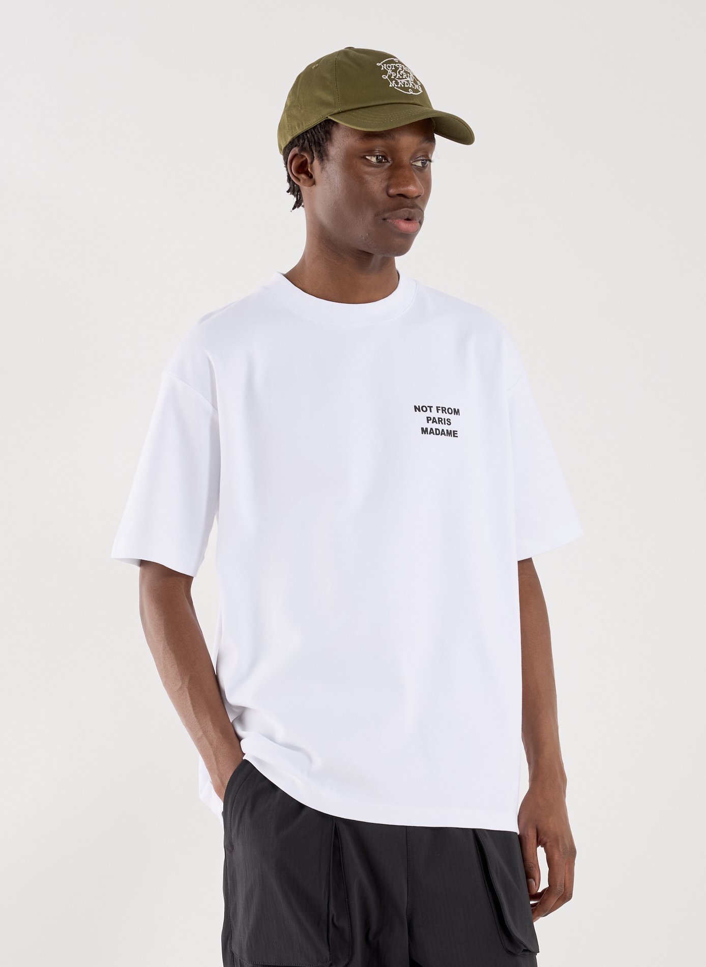 T-Shirt ample sérigraphié en coton DROLE DE MONSIEUR Blanc