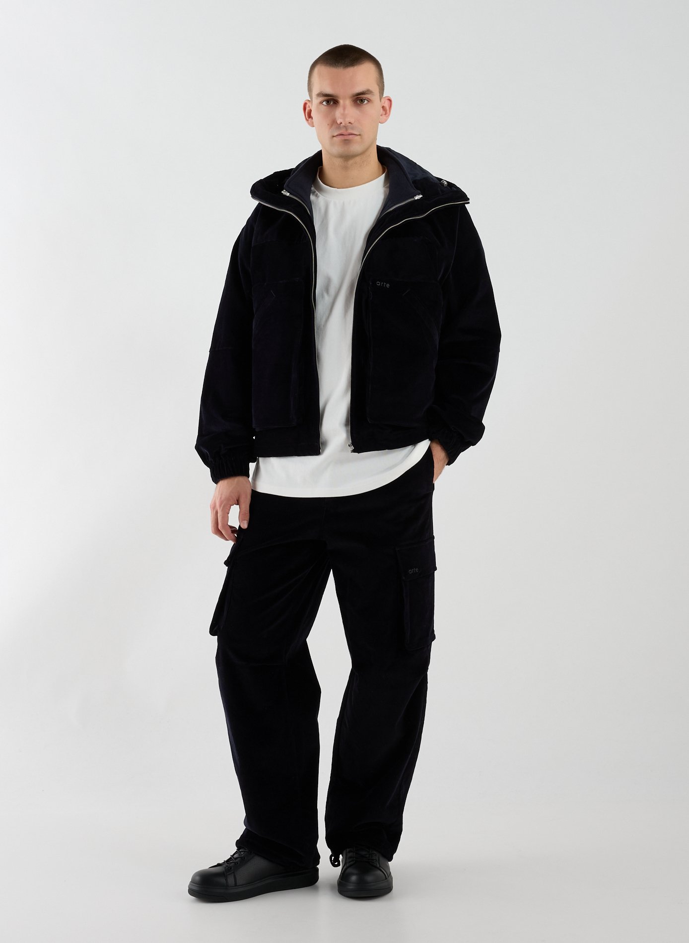 Oversized ribbed velvet jacket in a cotton blend ARTE ANTWERP Blue