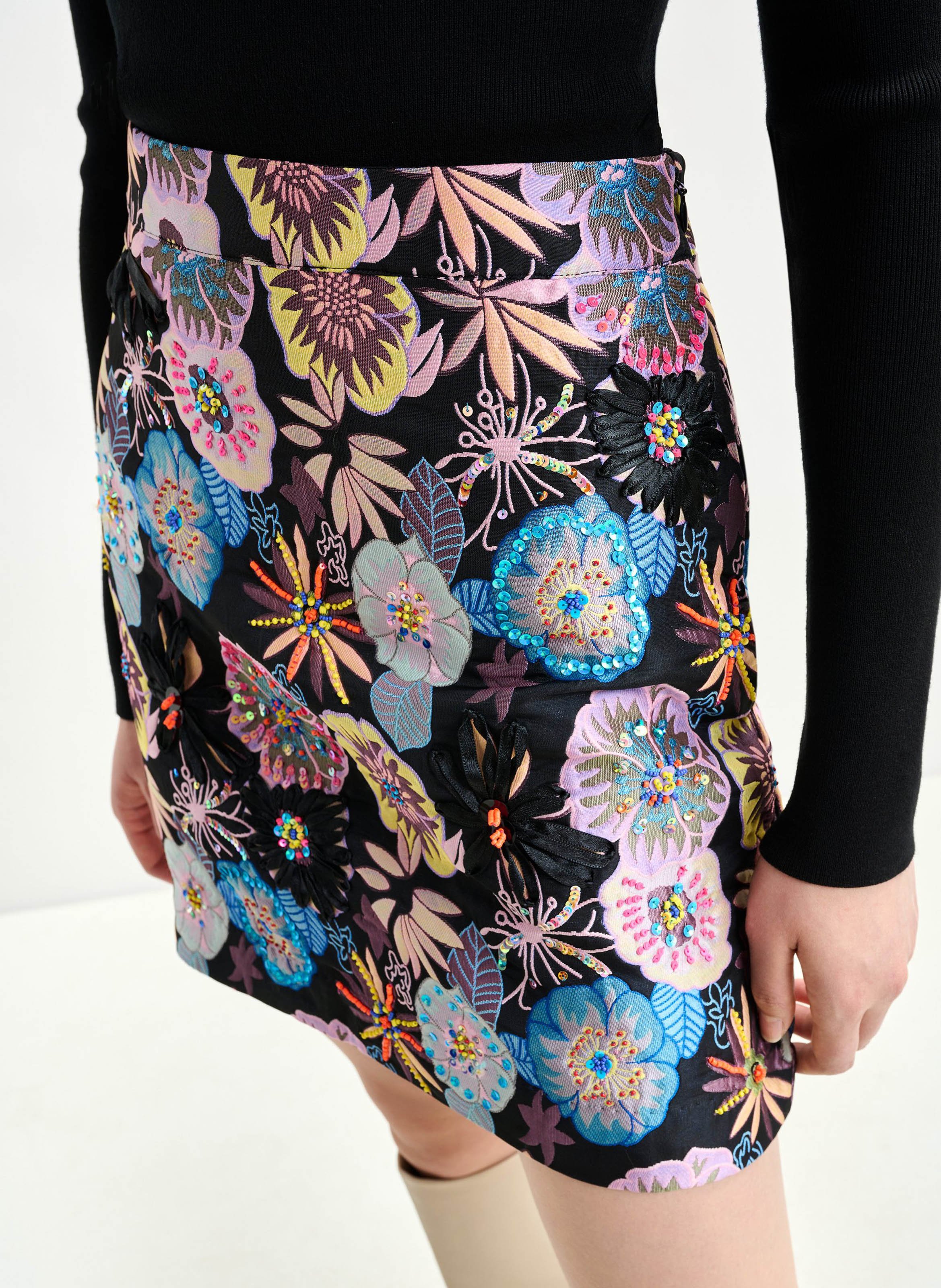 Jupe courte en jacquard brodé iorgeous ESSENTIEL ANTWERP Multicolore