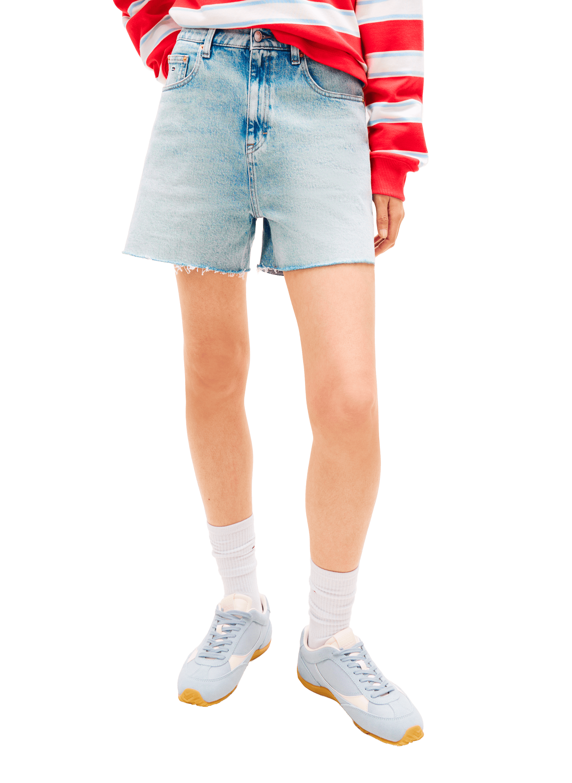 Straight Bermuda shorts in blended cotton denim TOMMY HILFIGER Blue