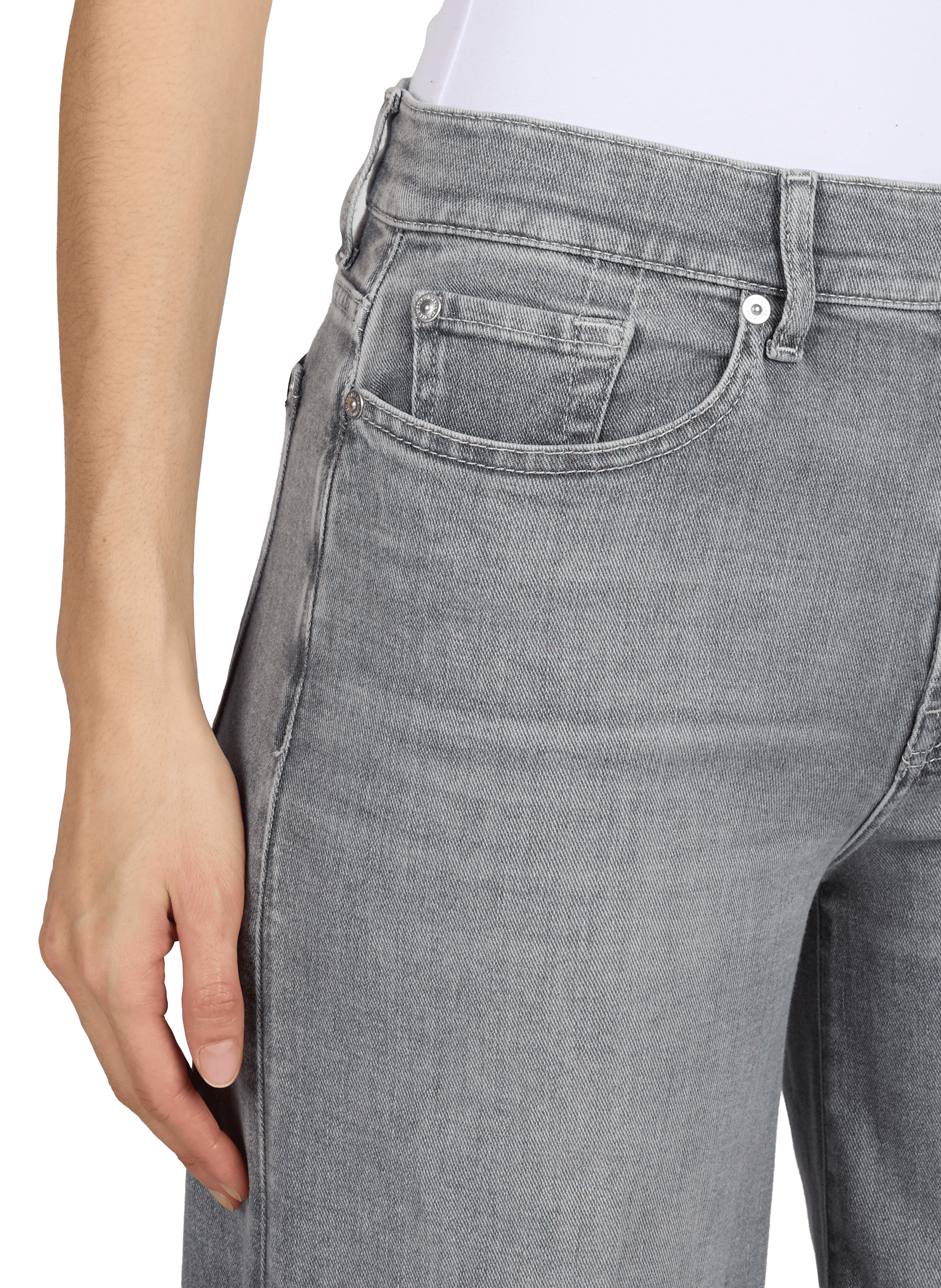 Jean large Lotta Ankle en coton mélangé 7 FOR ALL MANKIND Gris