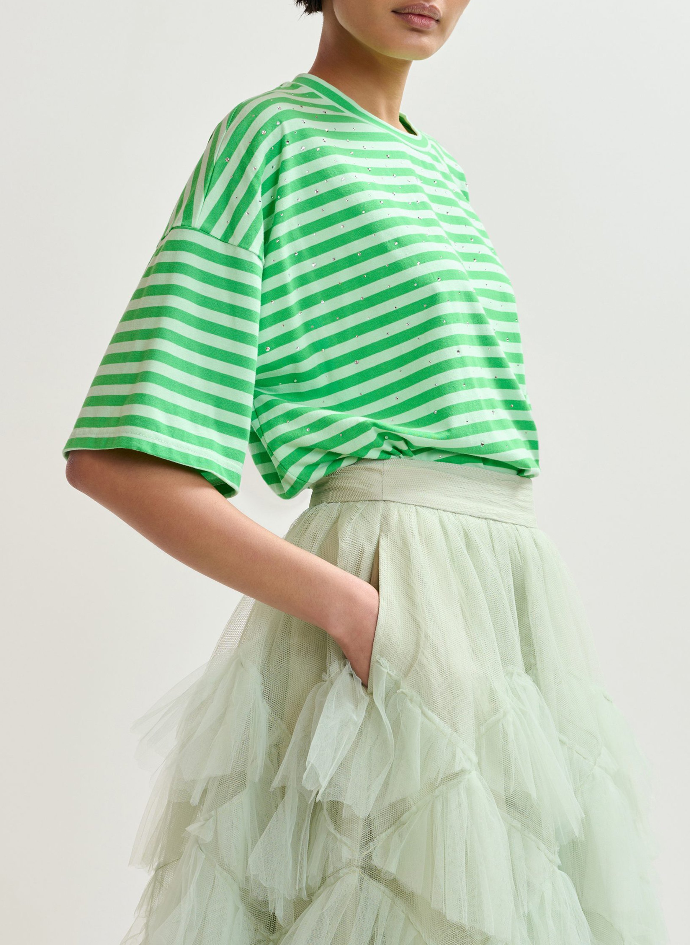 Tee-shirt oversize rayé à strass Joste ESSENTIEL ANTWERP Bleu