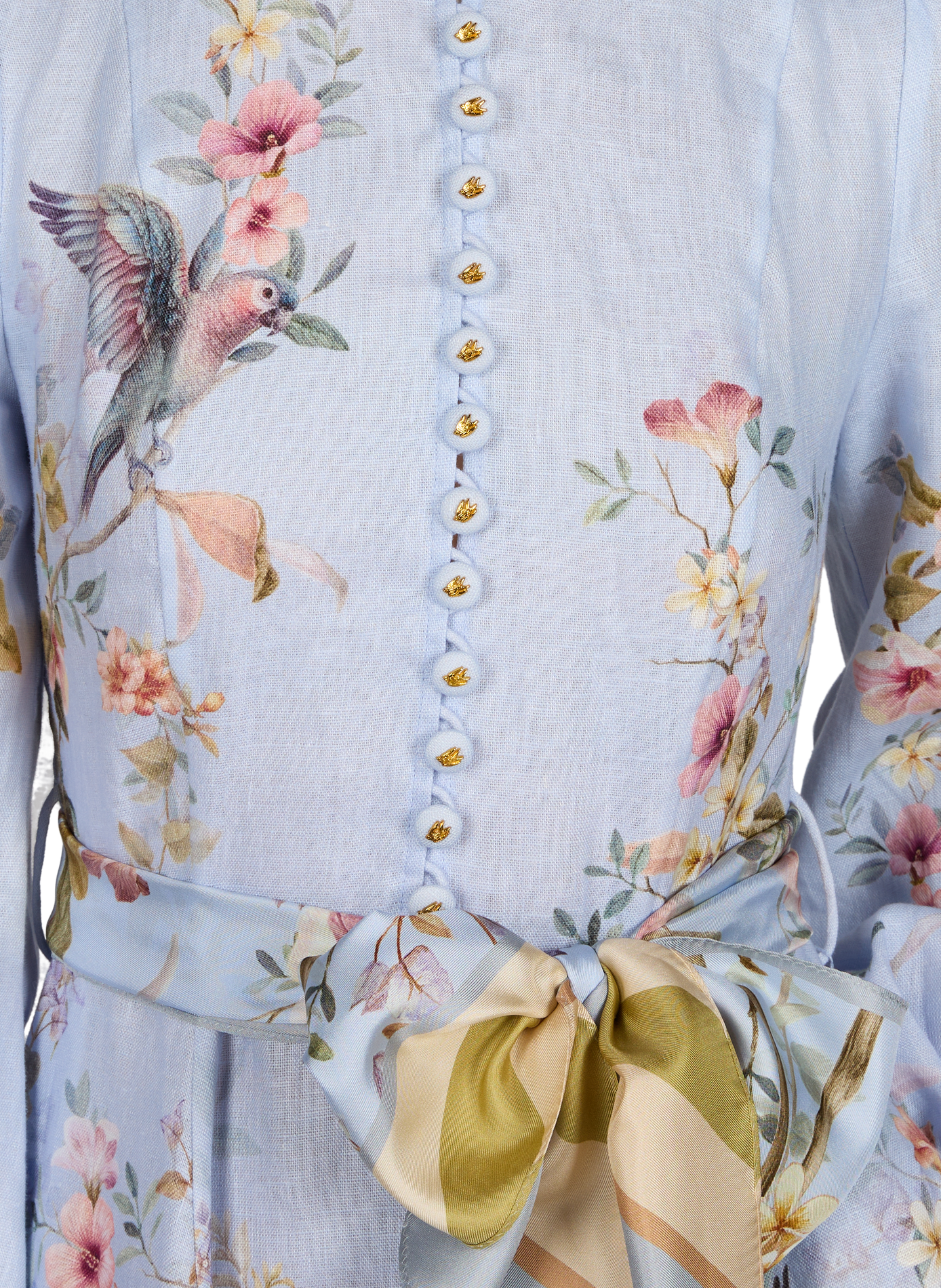 Robe boutonnée Rebellion imprimé fleuri en lin ZIMMERMANN Multicolore