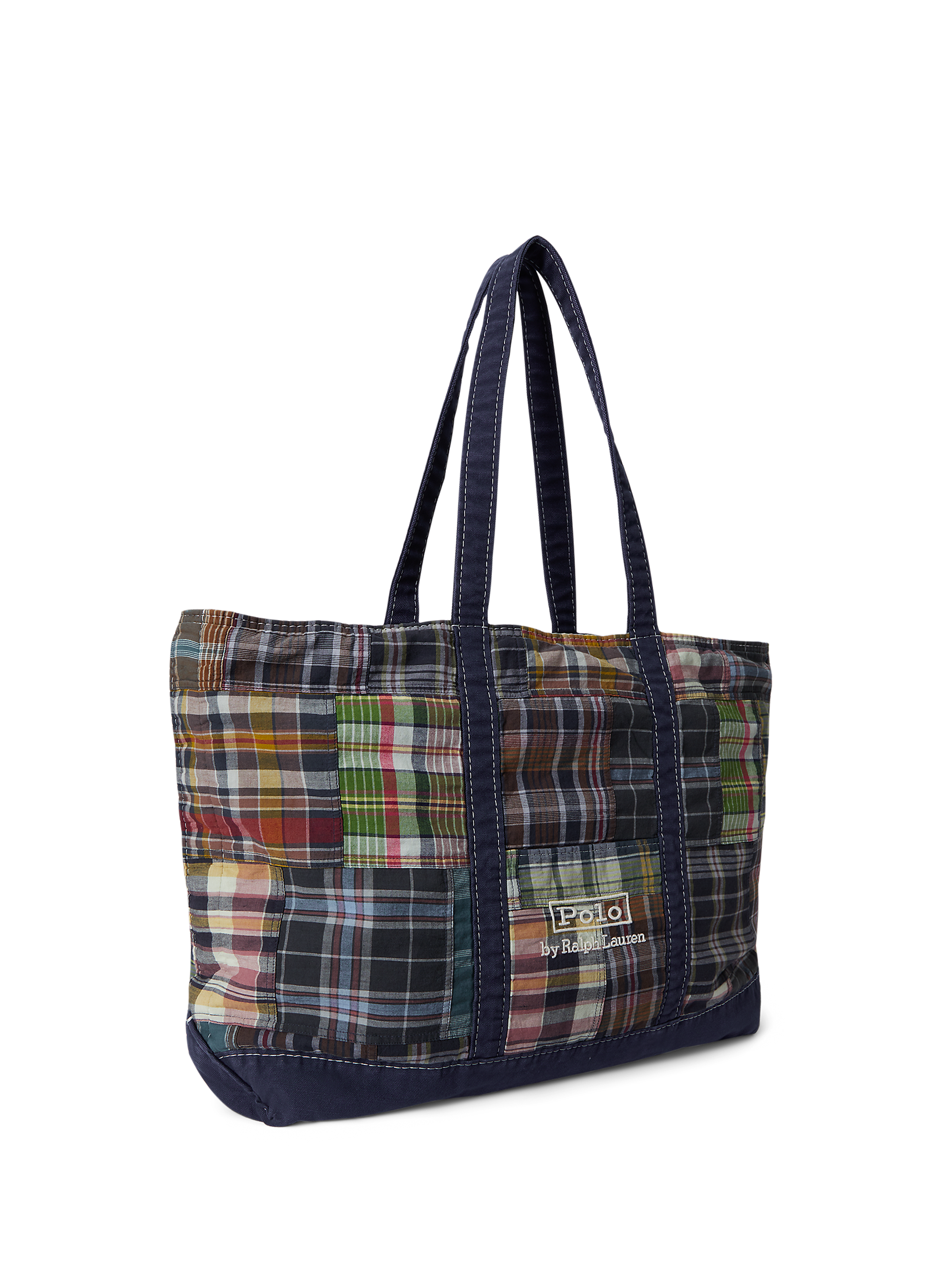 Checked cotton tote bag POLO RALPH LAUREN Blue