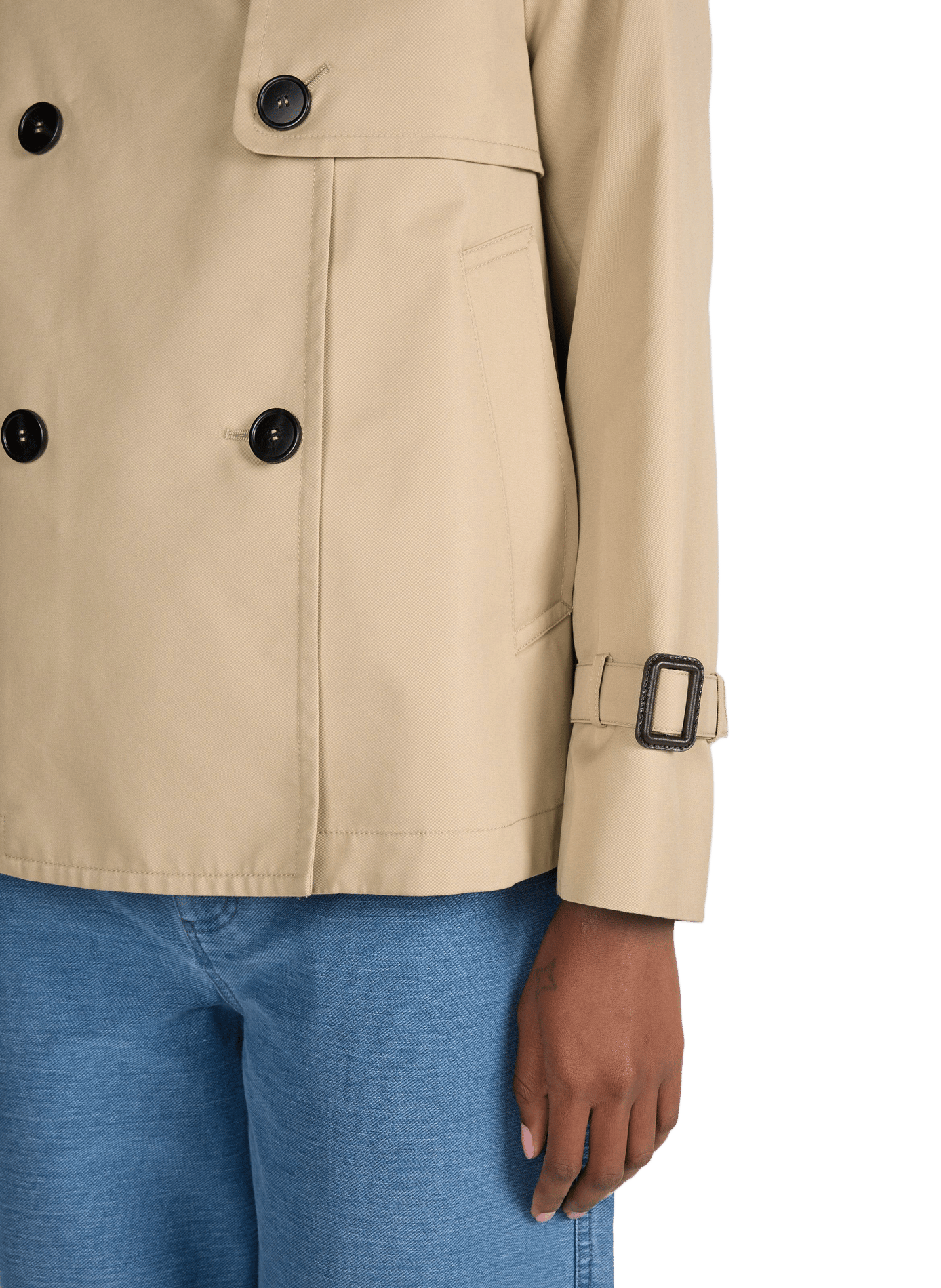 Flared plain mixed cotton raincoat MAX MARA WEEK END Beige