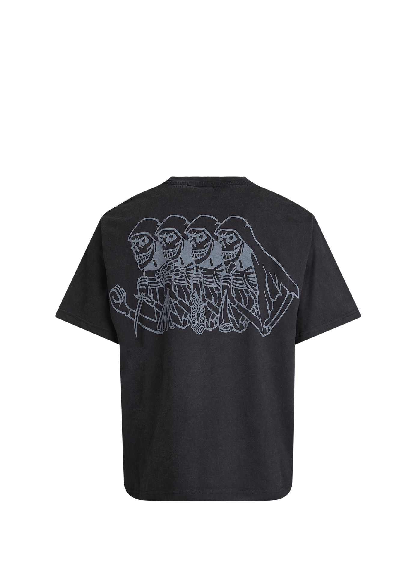 Biker-style cotton t-shirt JACKER. Black