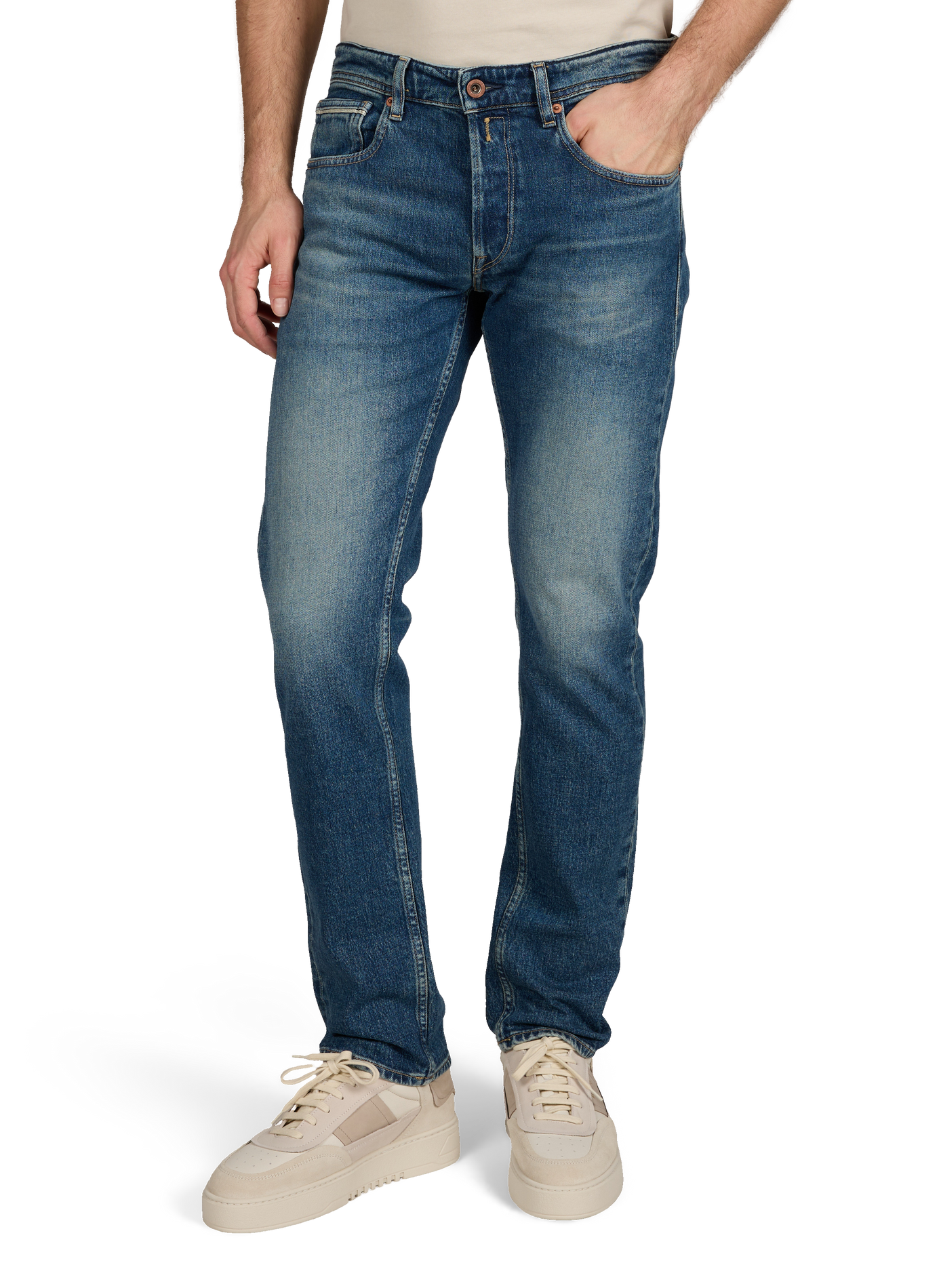 Straight-cut cotton-blend jeans REPLAY Blue