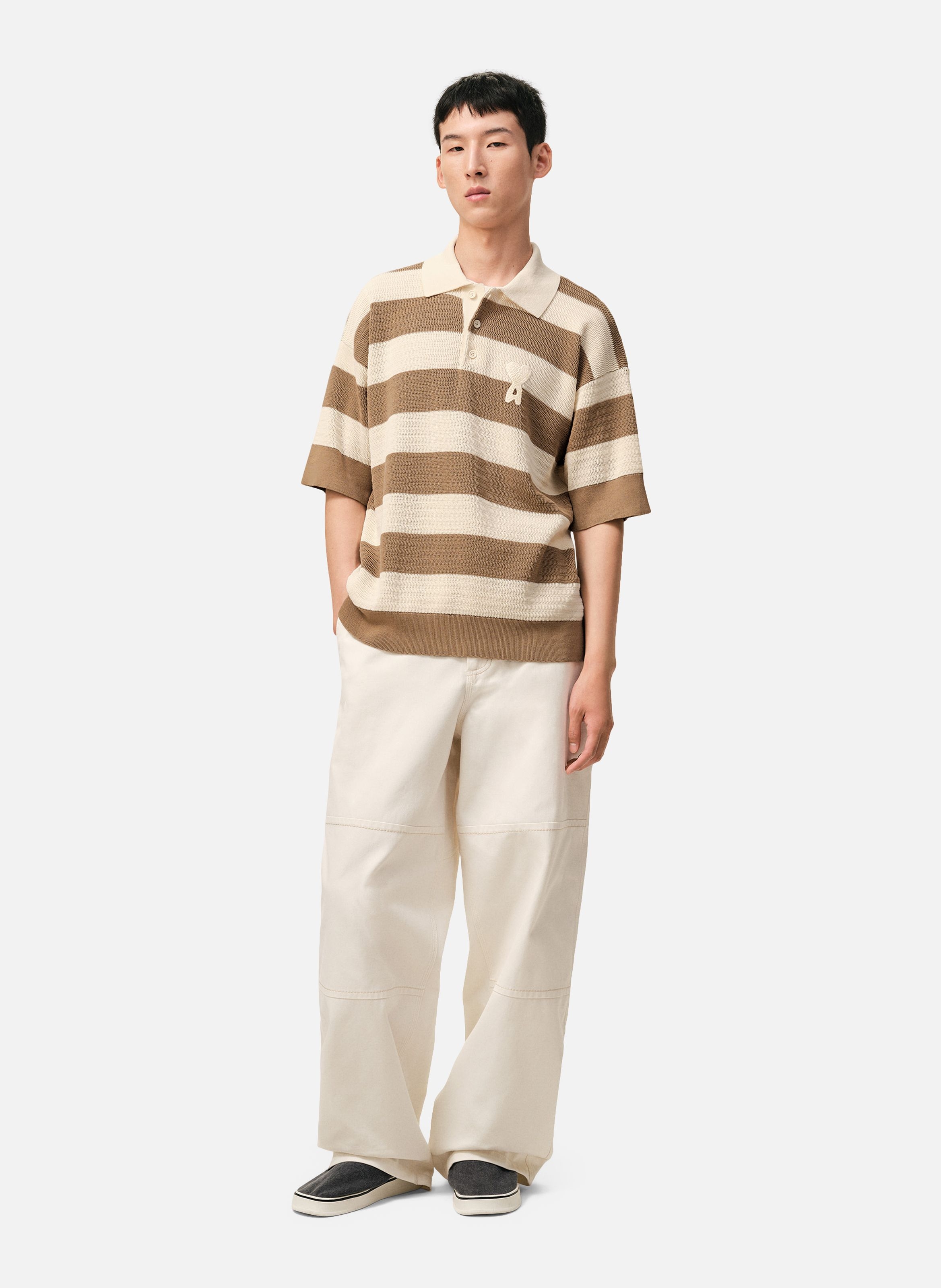 Polo ami de coeur en coton AMI PARIS Multicolore