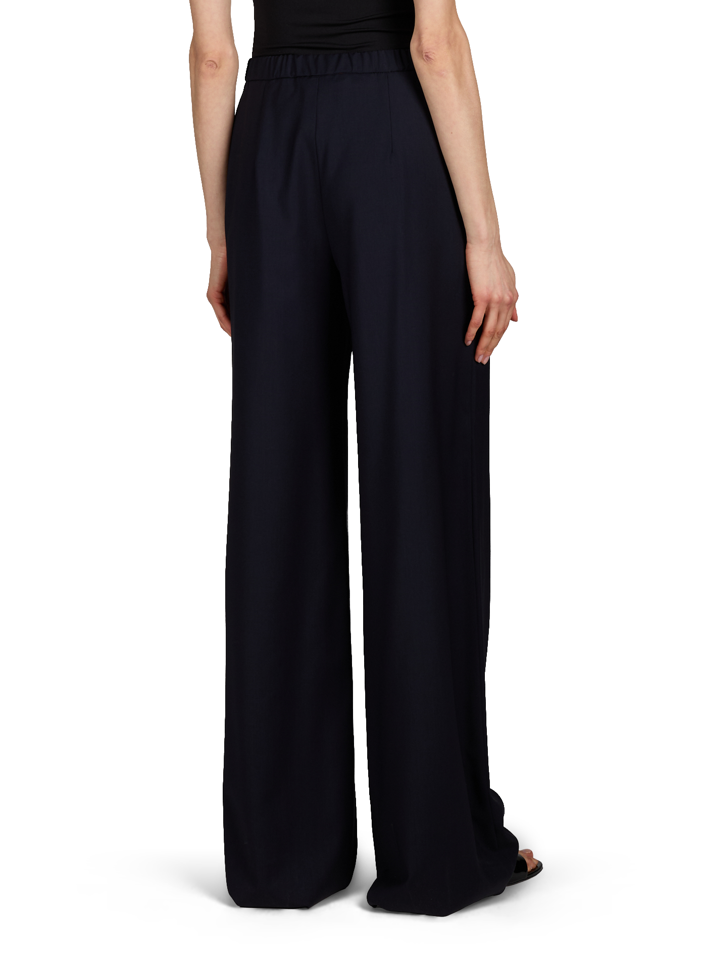 Pantalon droit fluide en laine vierge MAX MARA STUDIO Bleu