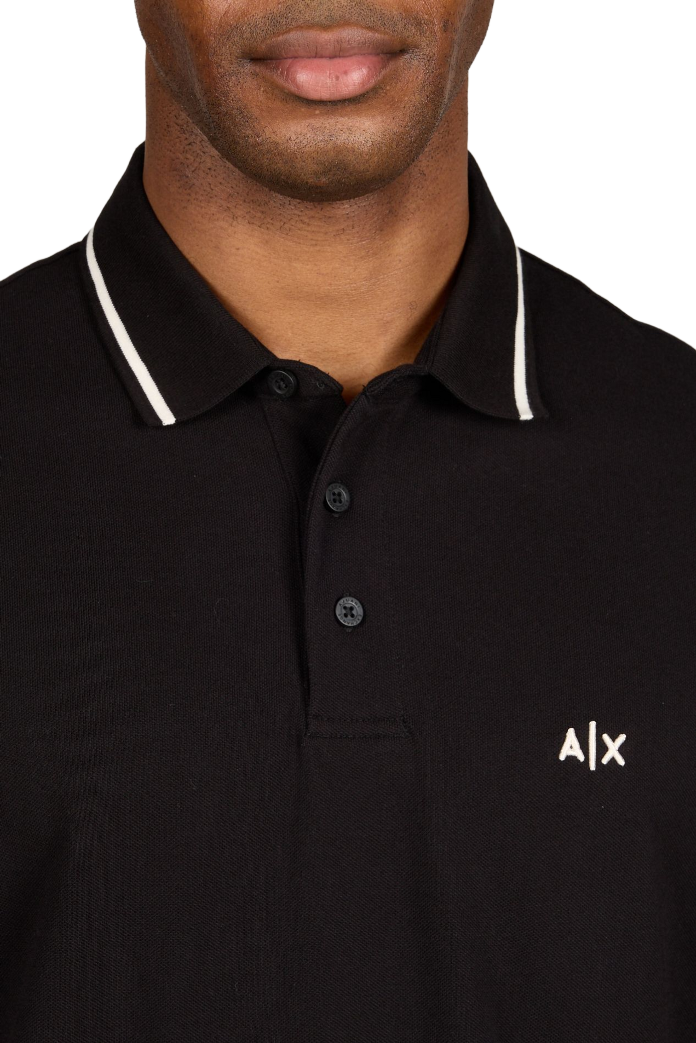 Short sleeve cotton polo shirt ARMANI EXCHANGE Black