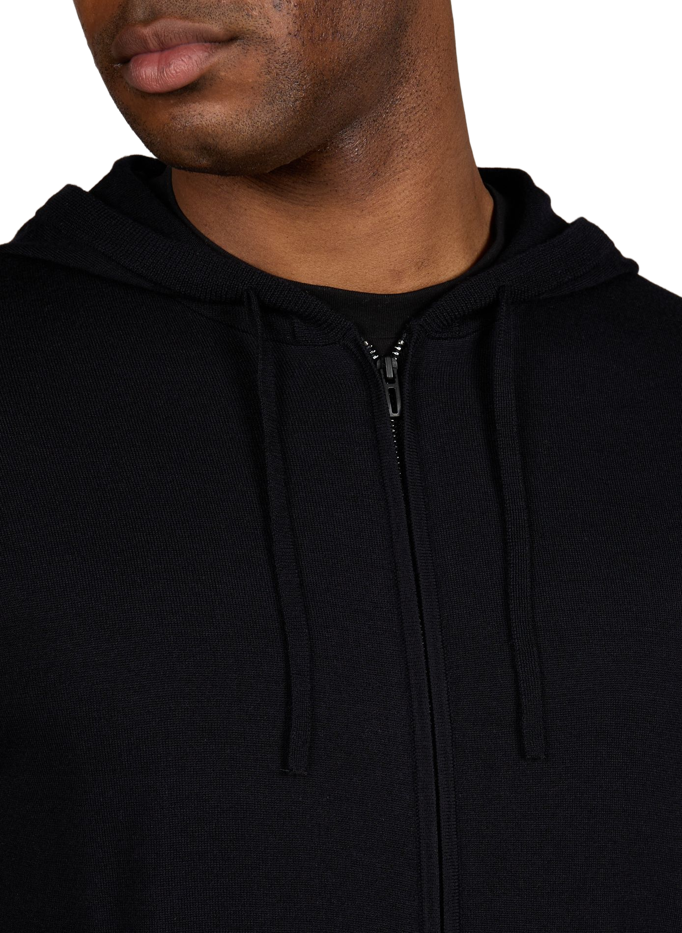 Cardigan con cappuccio in lana vergine EMPORIO ARMANI Blu