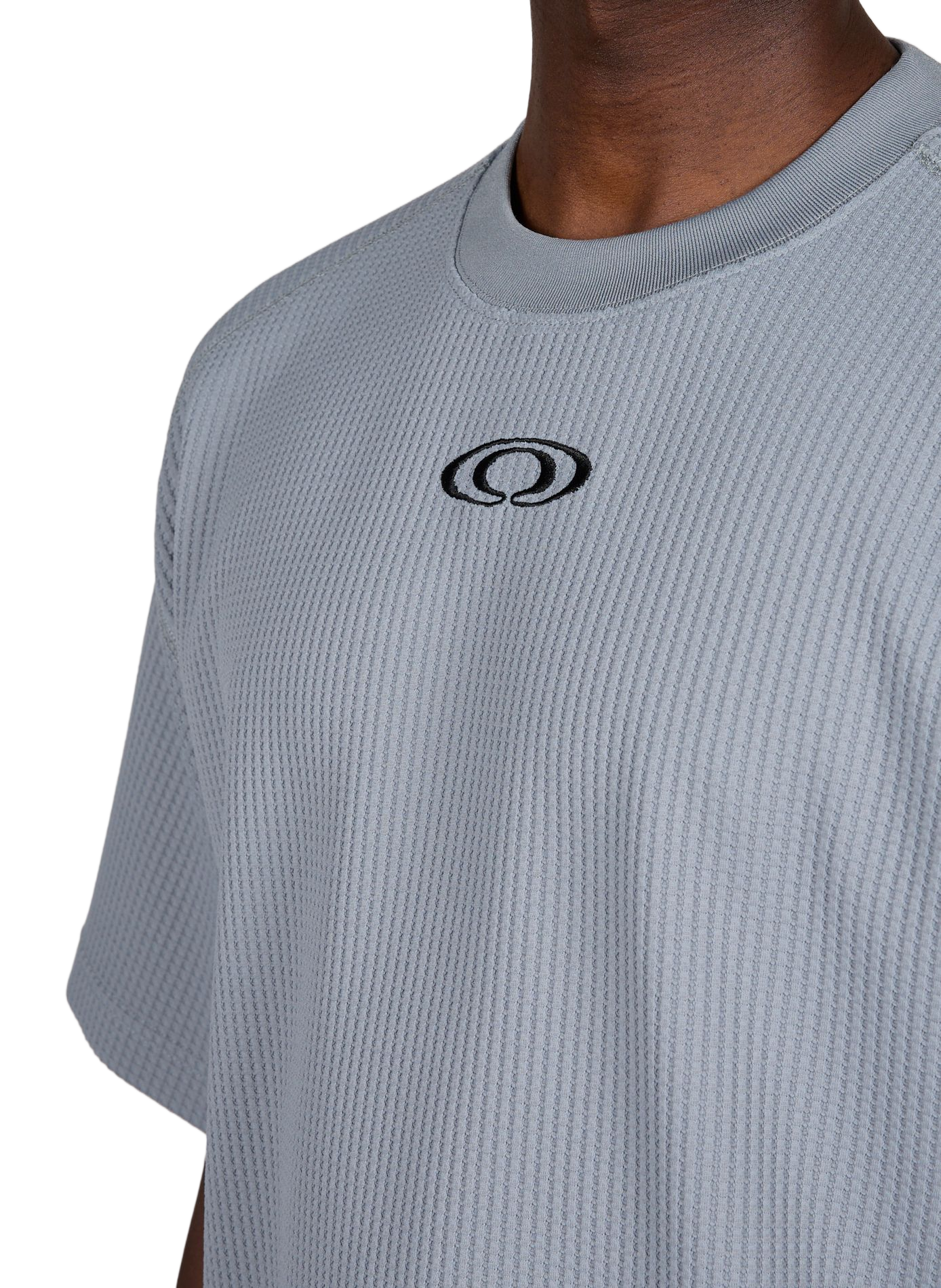 Oversized waffled knit T-shirt RAINS Blue