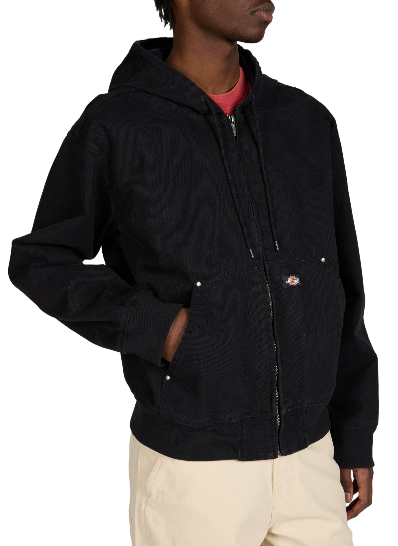 Zip-up cotton hoodie DICKIES Black
