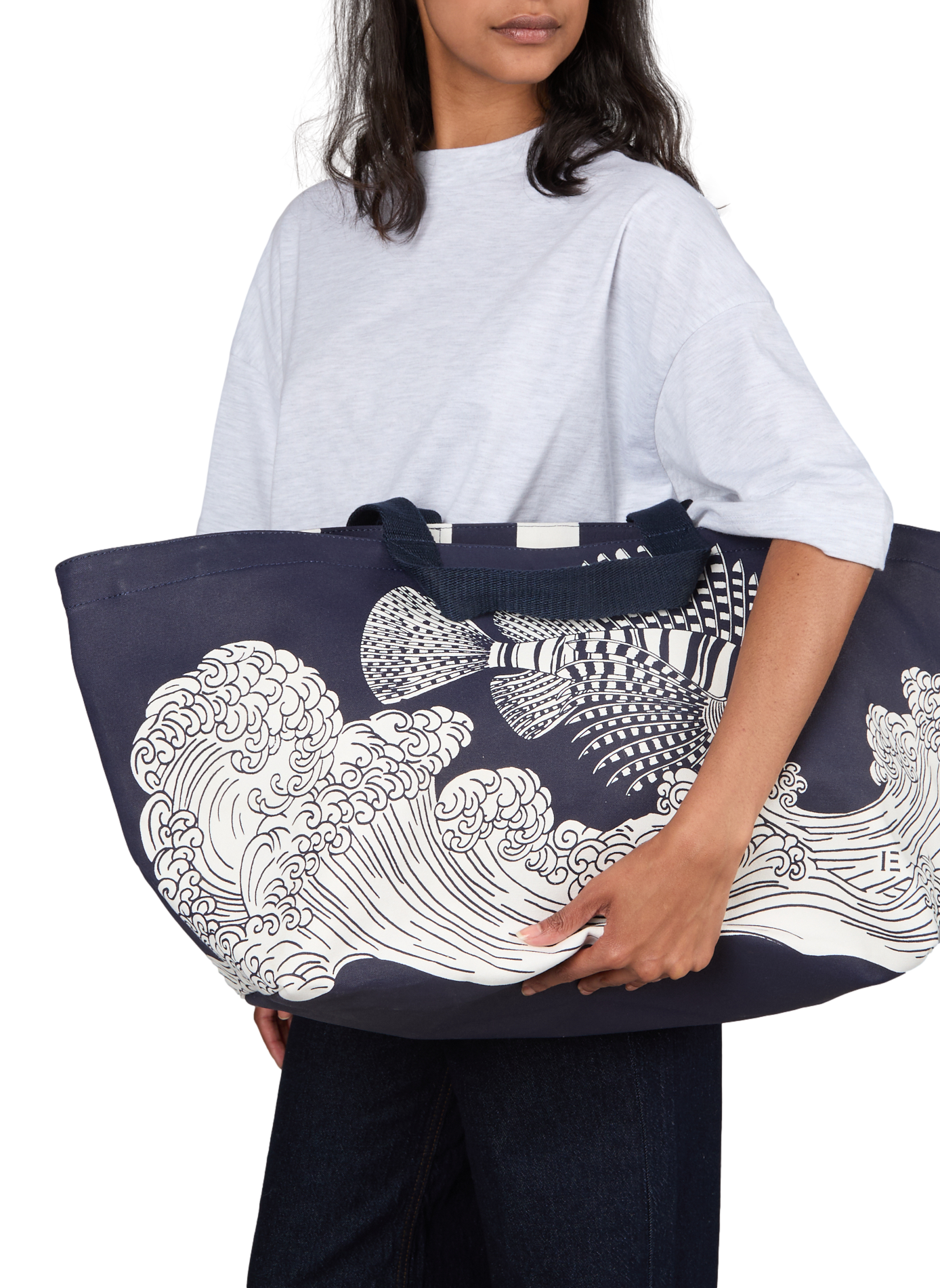 Cotton beach bag INOUITOOSH Blue