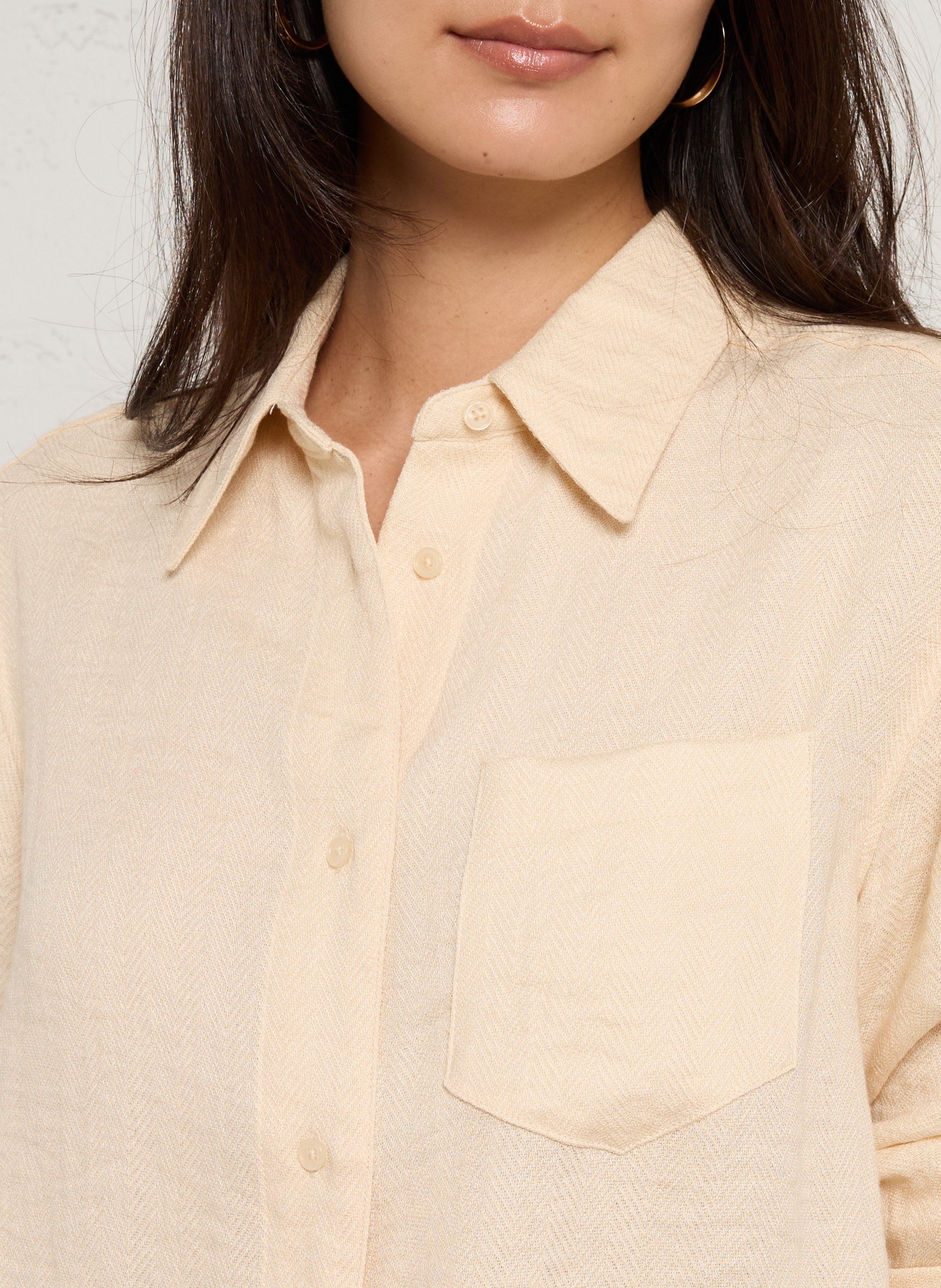 Chemise droite boutonnée ajustable dony MAISON 123 Beige