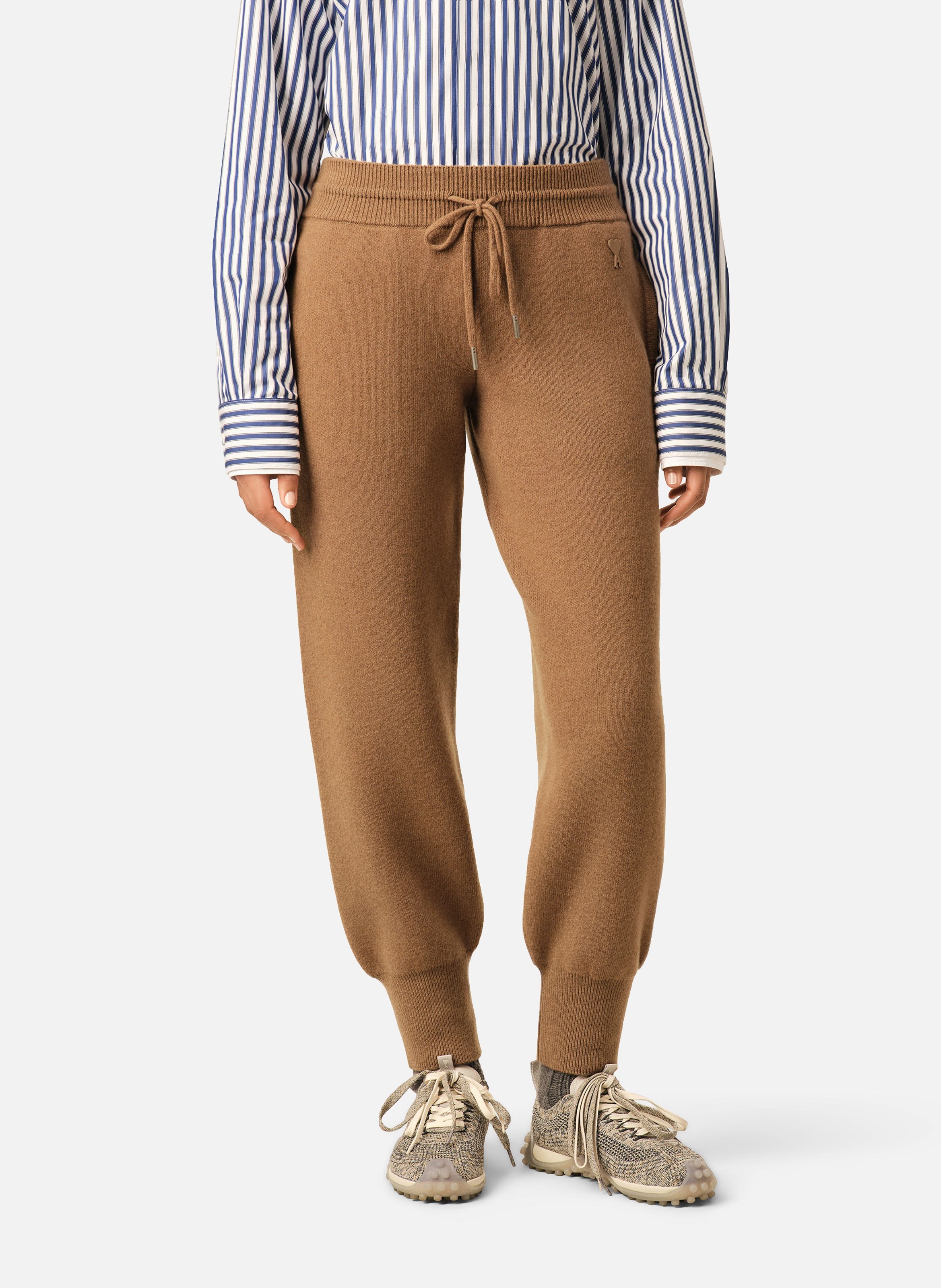 Jogging unisexe en laine AMI PARIS Marron