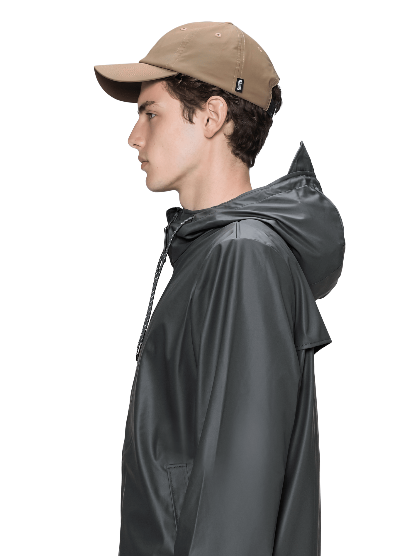 Adjustable solid color cap RAINS Beige