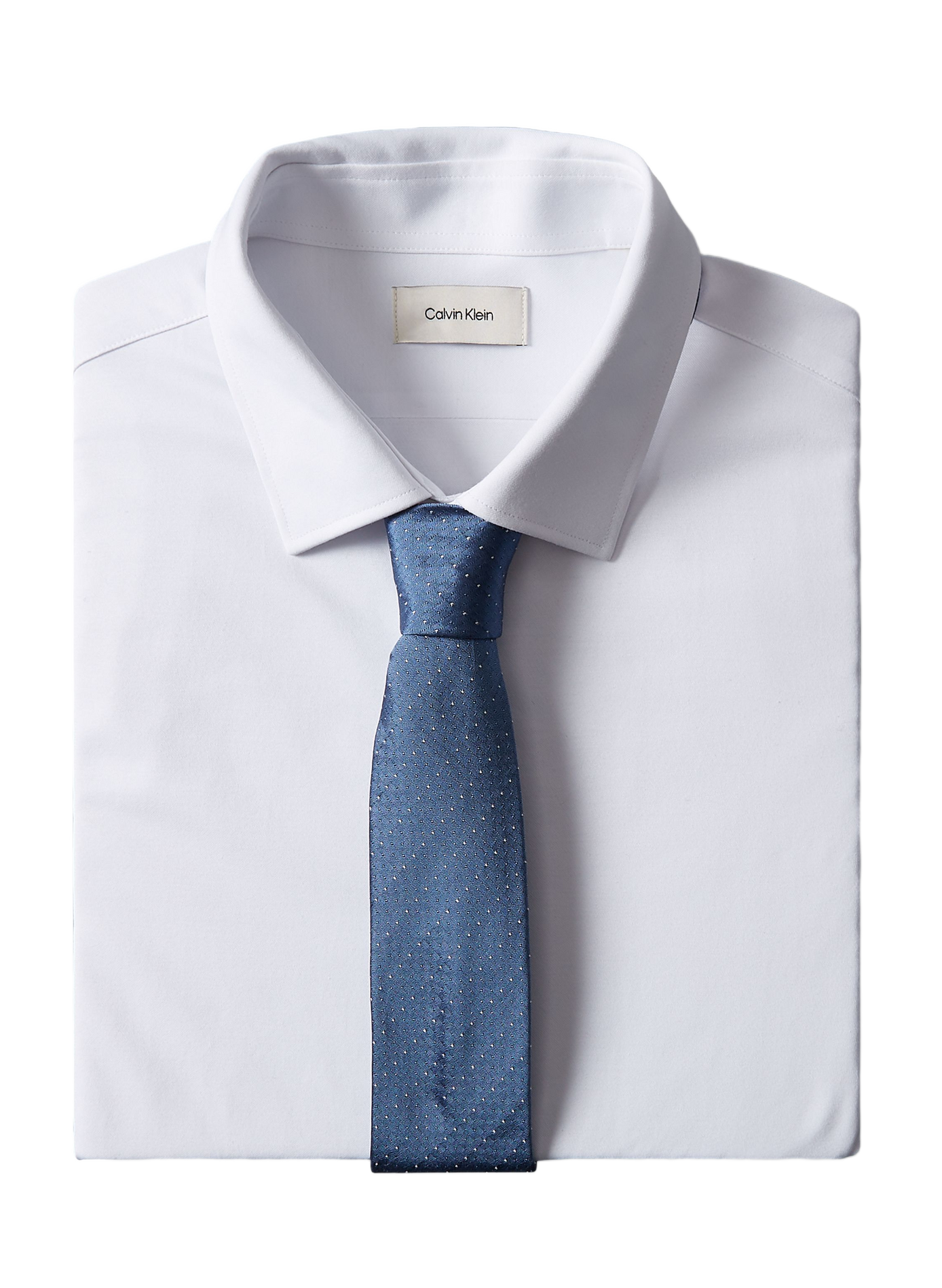 Corbata de jacquard de seda y lino CALVIN KLEIN Azul