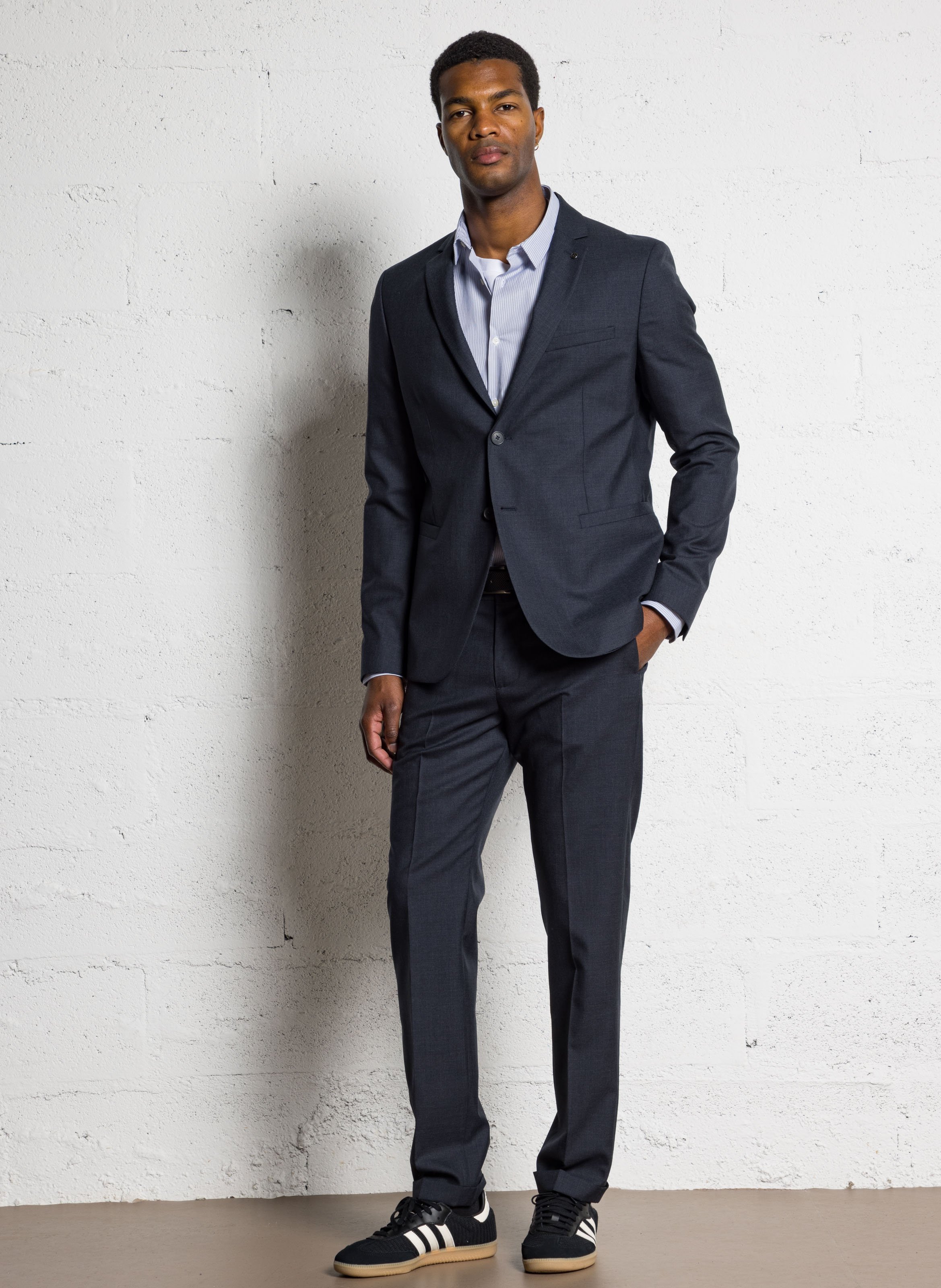 Pantalon de costume en laine IKKS Bleu