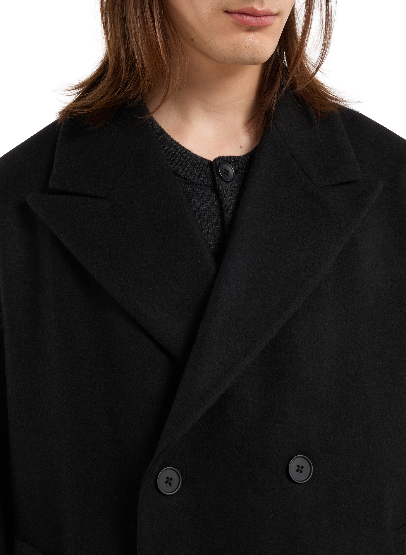 Culti25 tailored collar wool coat SAISON 1865 Black