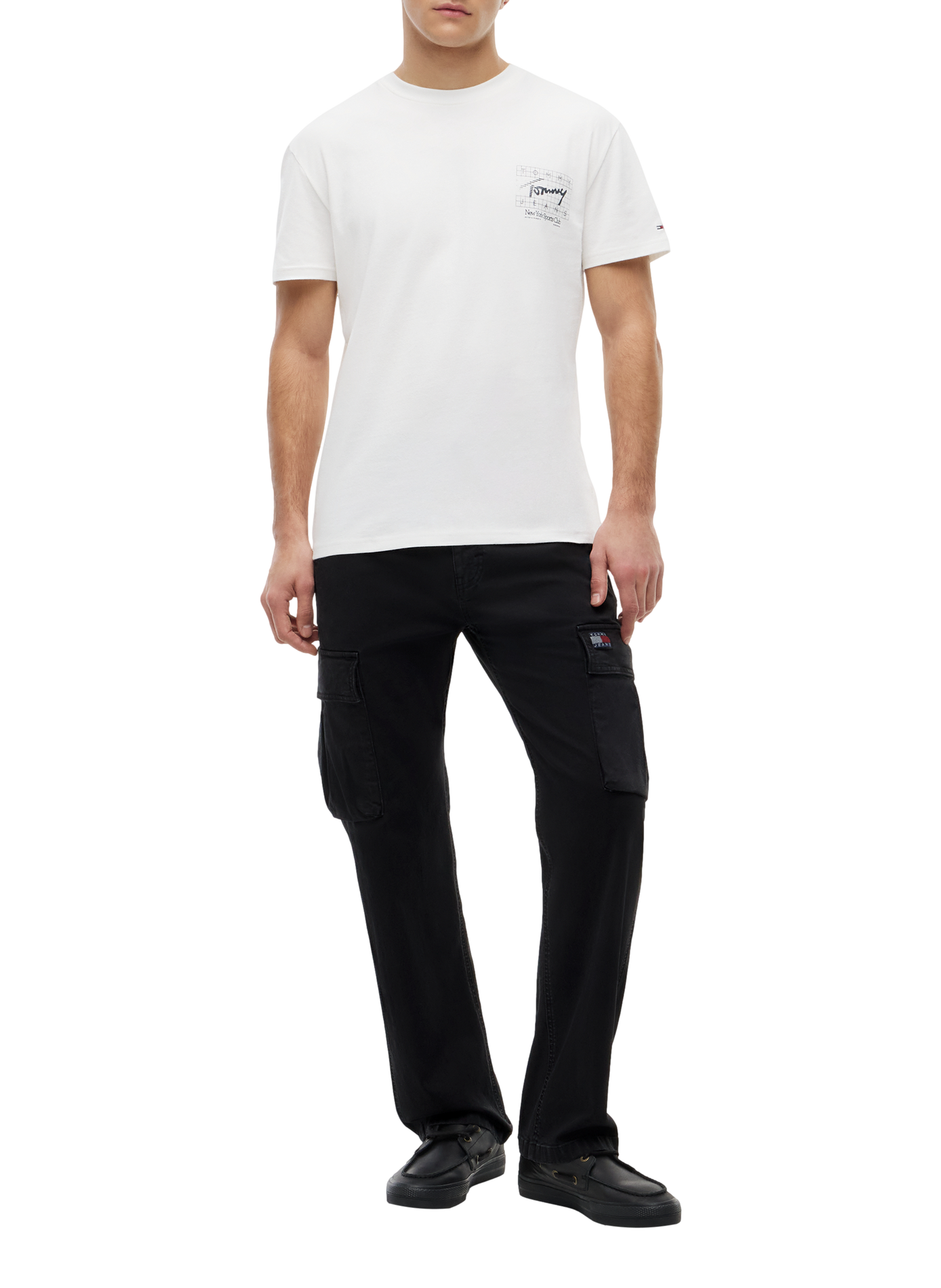 Spot-print cotton T-shirt TOMMY HILFIGER White