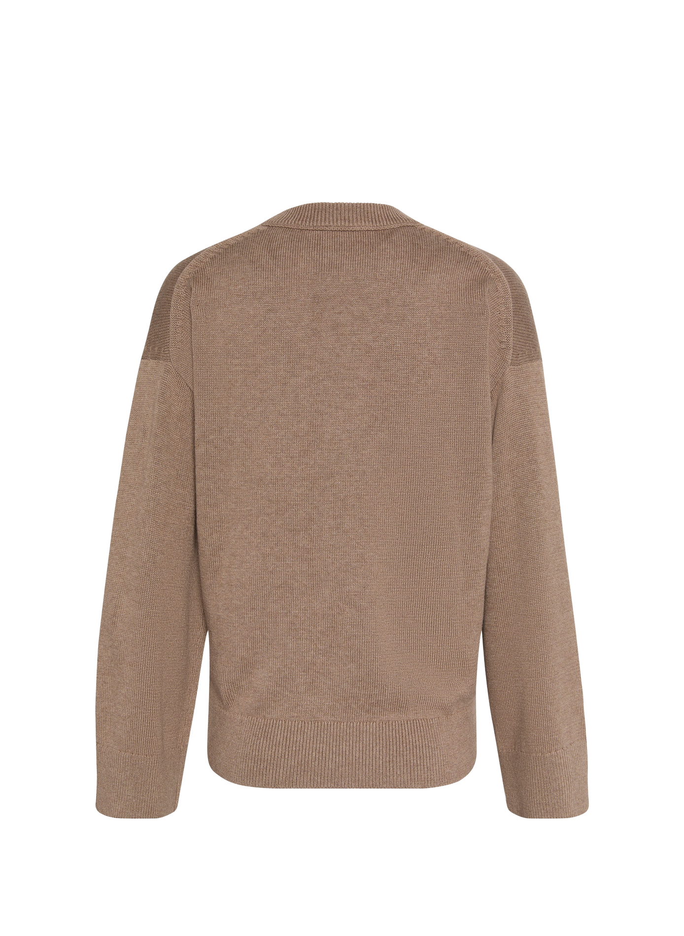 Pull droit à logo brodé en coton CALVIN KLEIN Marron