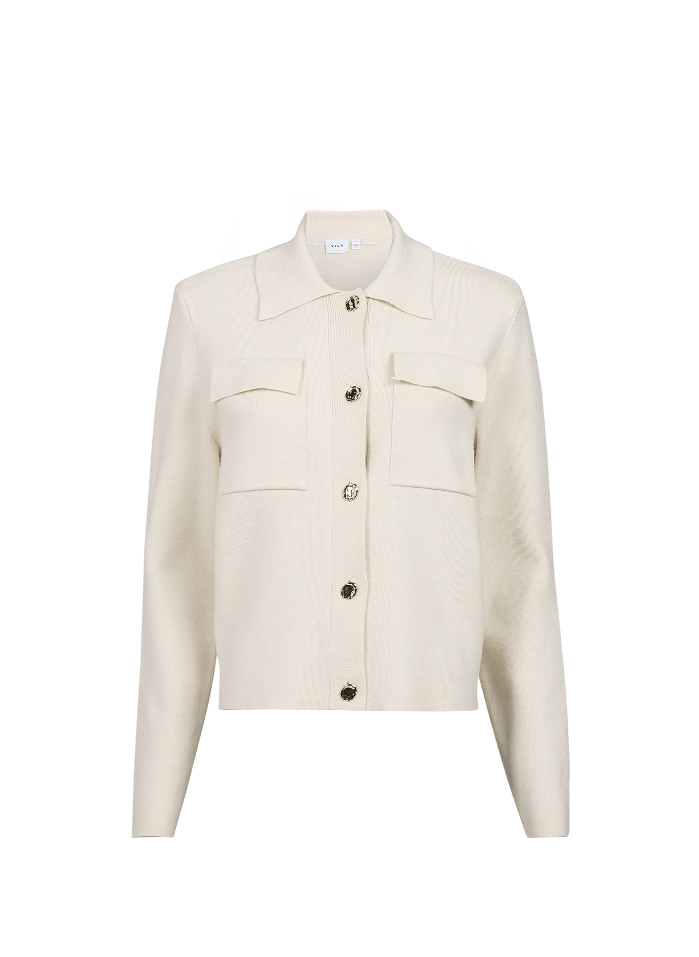 Weites Weste mit klassischem Kragen VILA Beige