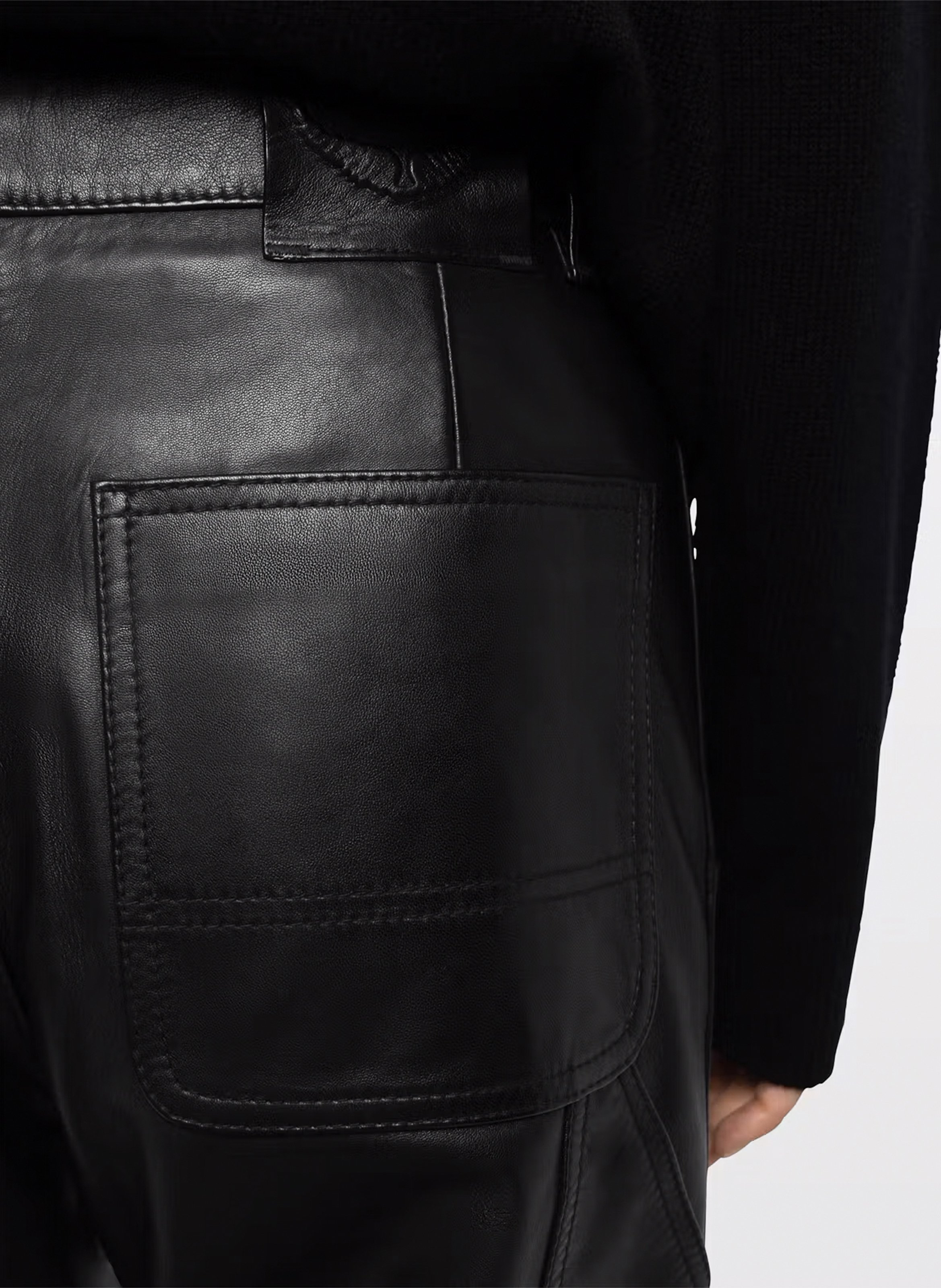 Rechte leren broek met hoge taille perya ZADIG&VOLTAIRE Zwart