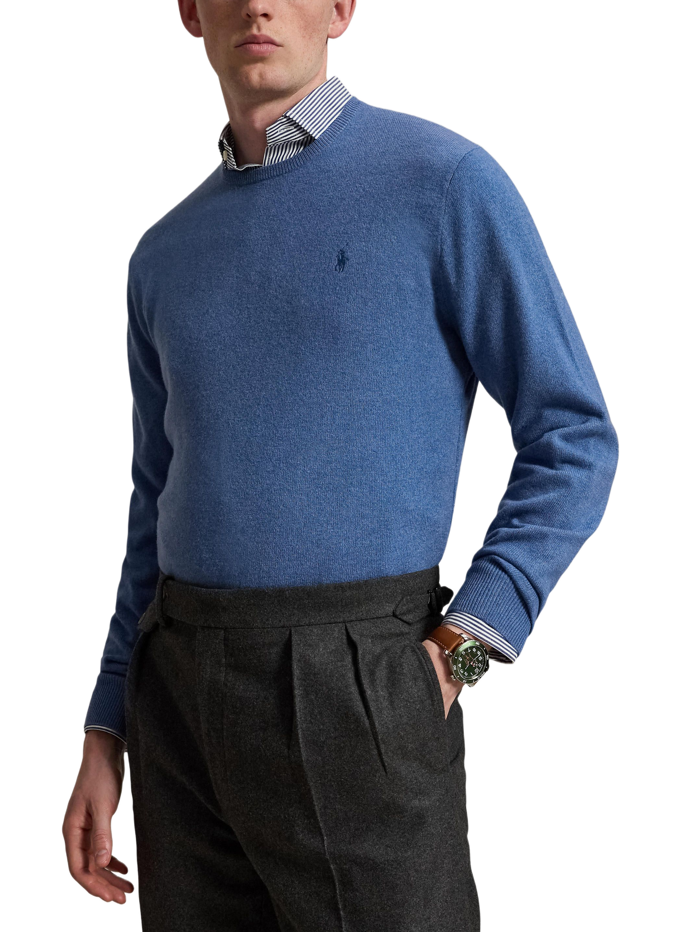 Pull col rond en laine | Bleu POLO RALPH LAUREN Homme