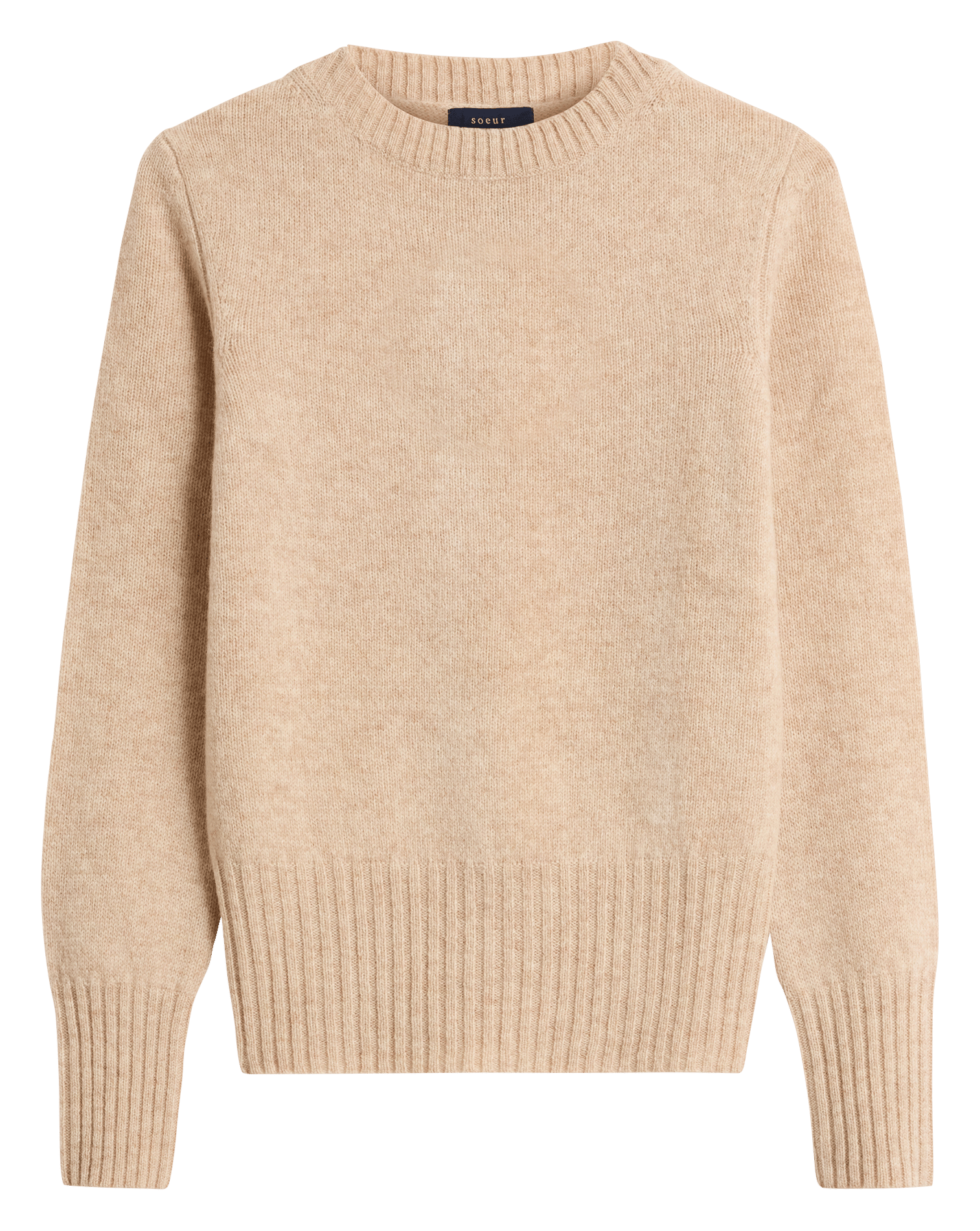 Pull droit col rond en laine gipsy SOEUR Beige
