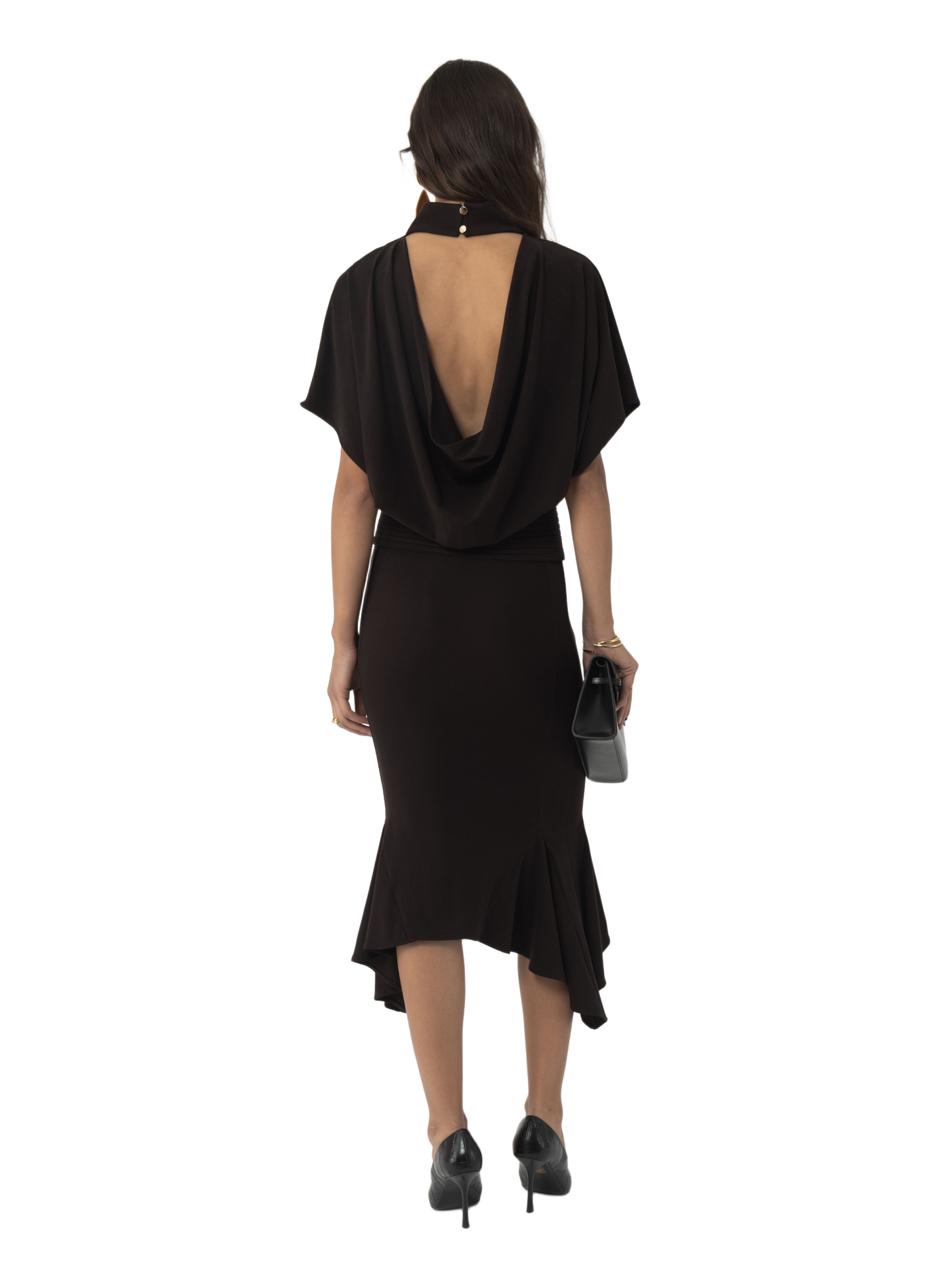 Robe midi col montant ARAKII Brown