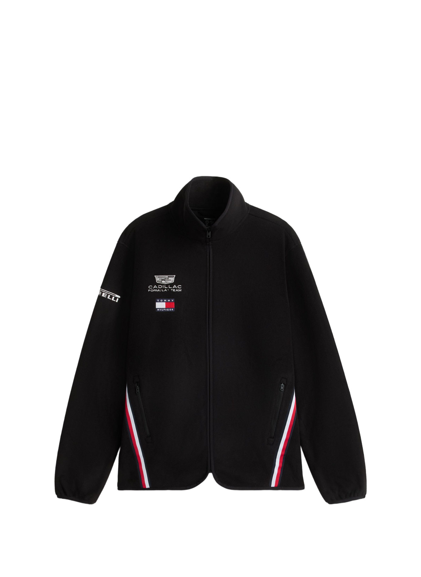 Einfarbige Zipjacke mit Stickereien TOMMY HILFIGER Schwarz