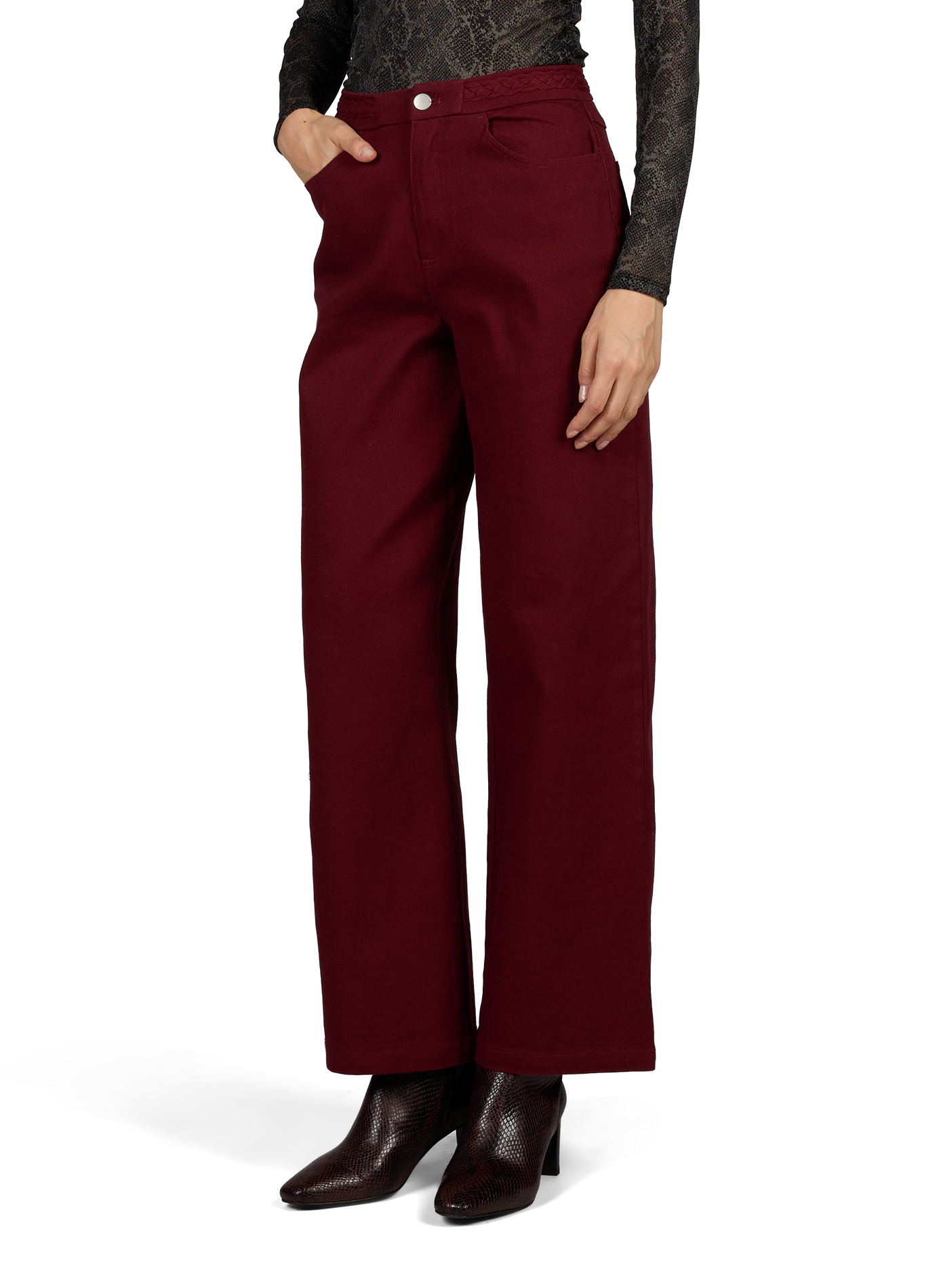 Wide cotton jeans  VILA Red