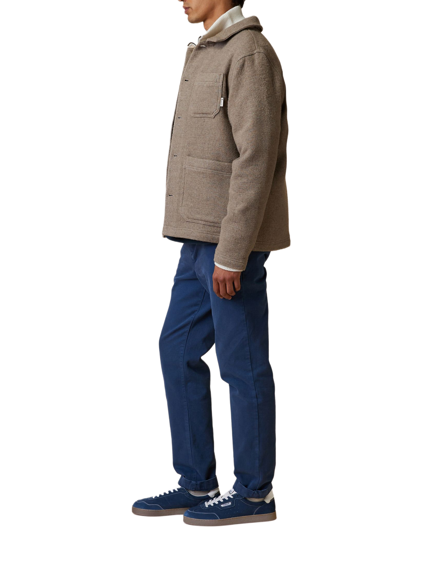 Veste col classique en laine mélangée FAGUO Beige