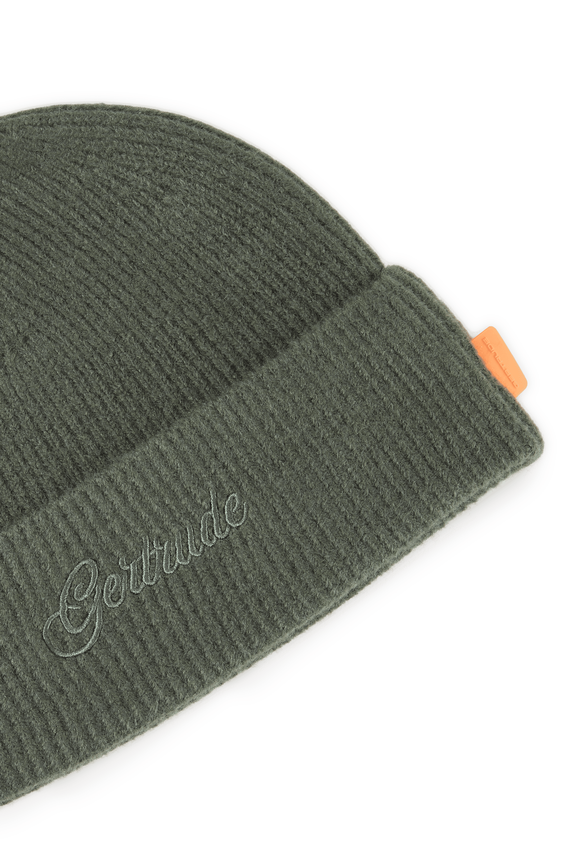 Jadden Mütze mit Logo im Rippstrickdesign GERTRUDE Grun