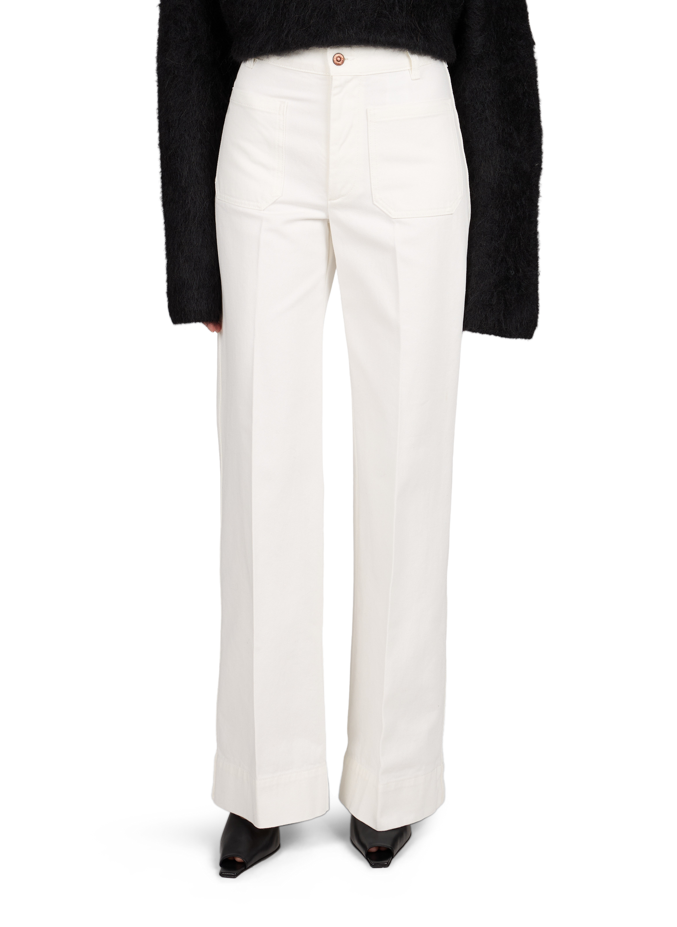 Weite Baumwolljeans VICTORIA BECKHAM Weiss