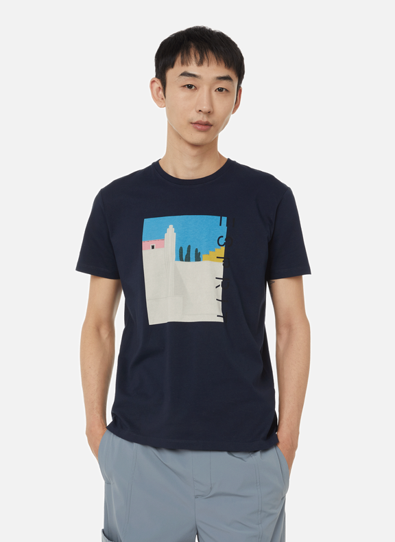 ESPRIT T-shirt imprimé en coton Bleu