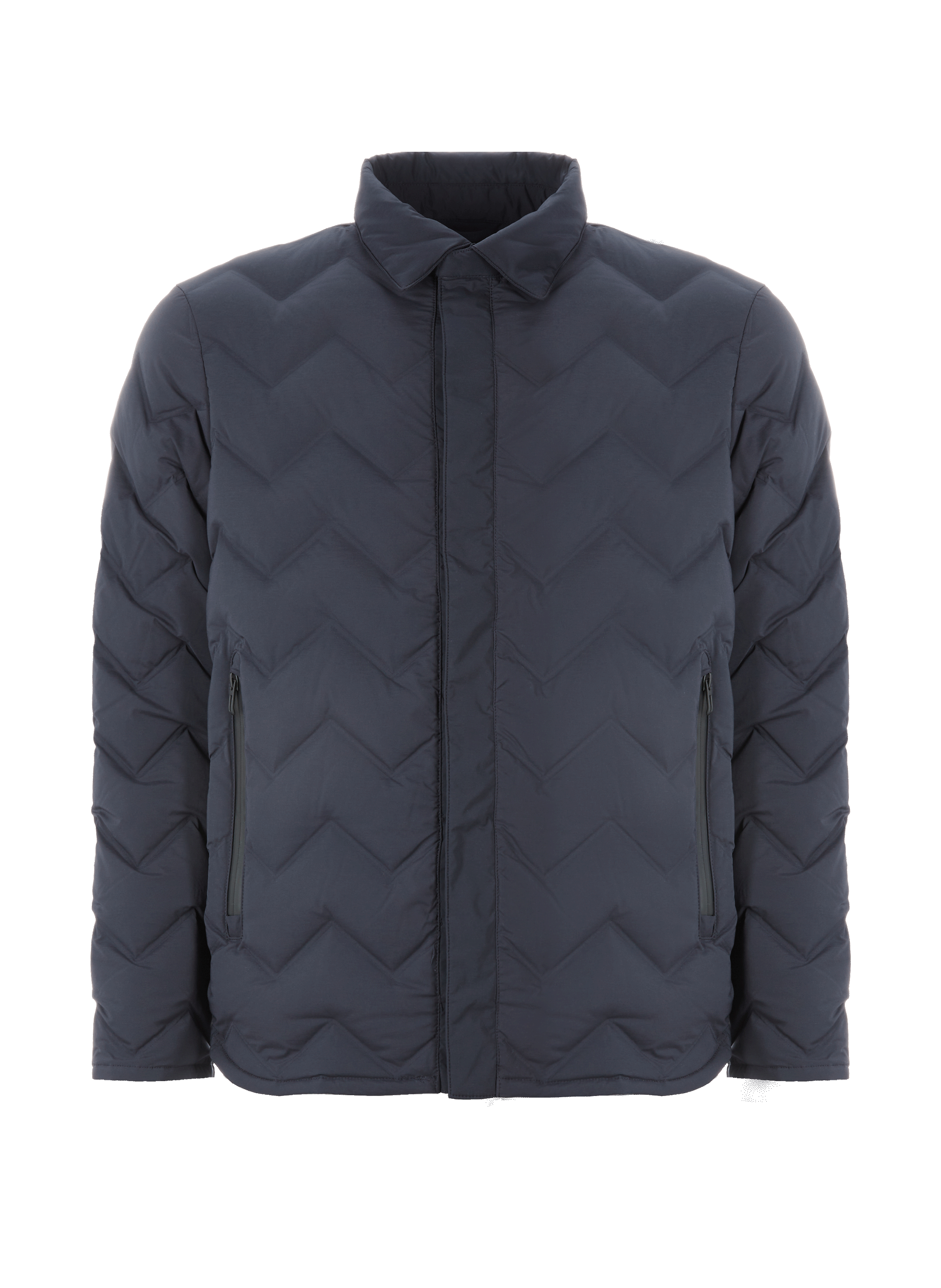 Aspect matelasséCoupe largeCol plat Fermeture à boutons Manches longuesPoches latérales à glissière