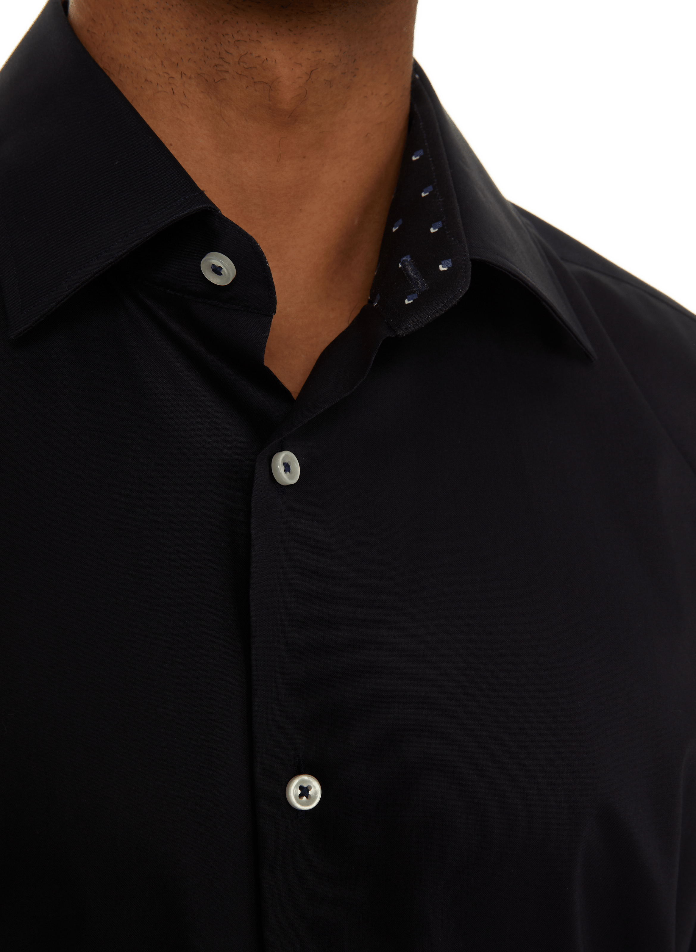 Chemise unie en coton  BOSS Bleu